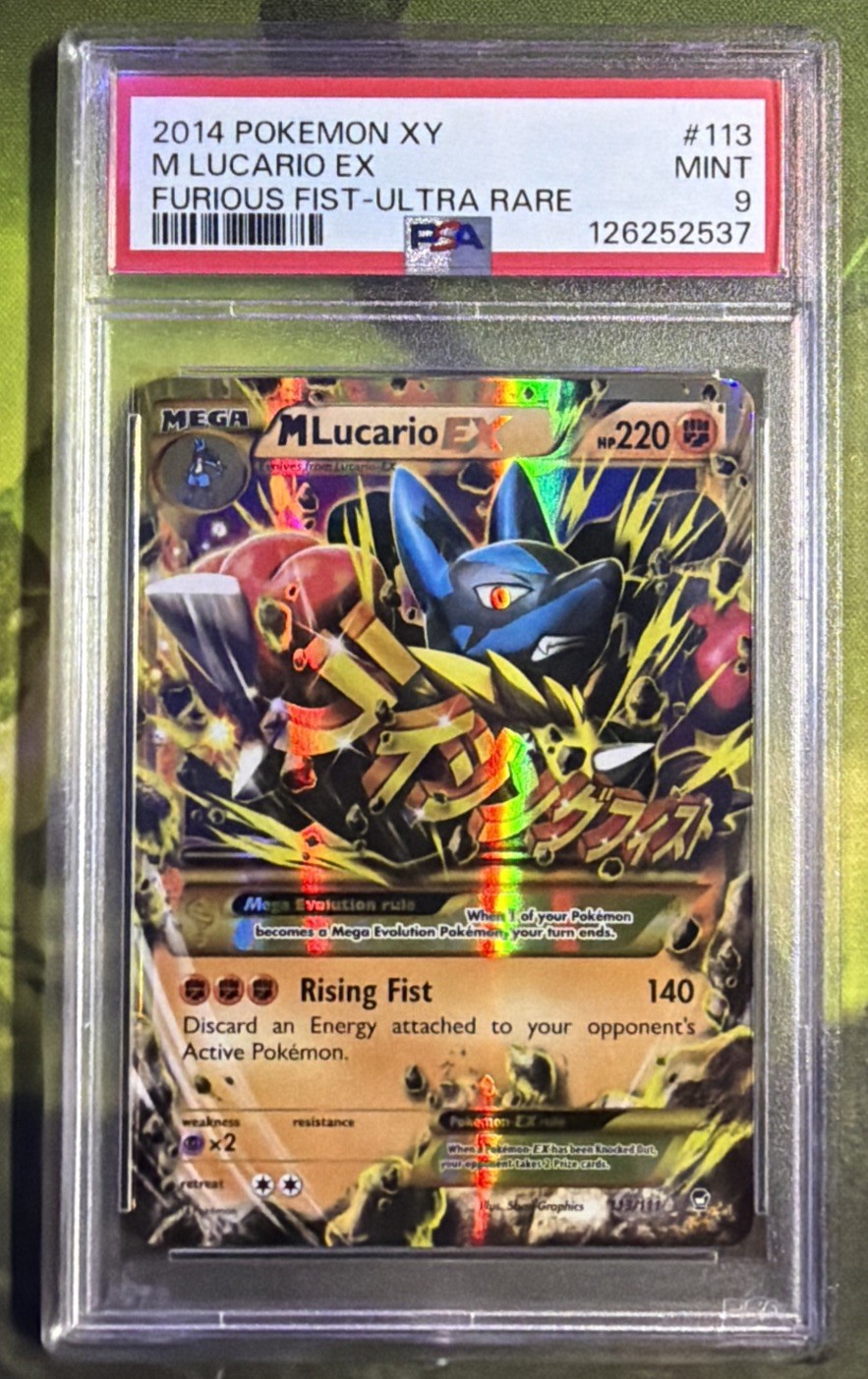 M Lucario EX 113/111 Secret Rare – XY Furious Fists – PSA 9 MINT