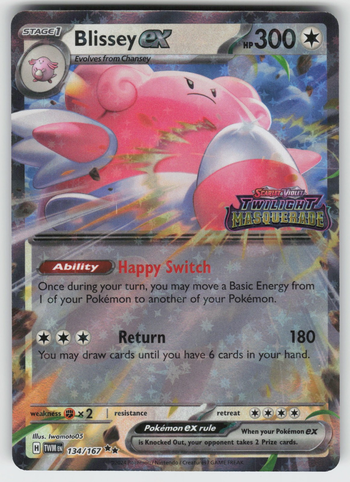 Blissey ex (Twilight Masquerade Stamped) Promo 134/167 Double Rare NM Pokemon