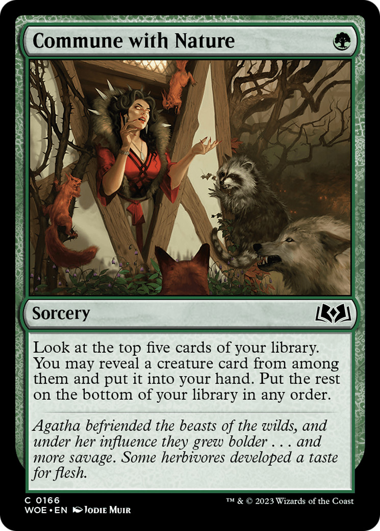 x4 Commune with Nature WOE MTG 166 COMMON M/NM 4x