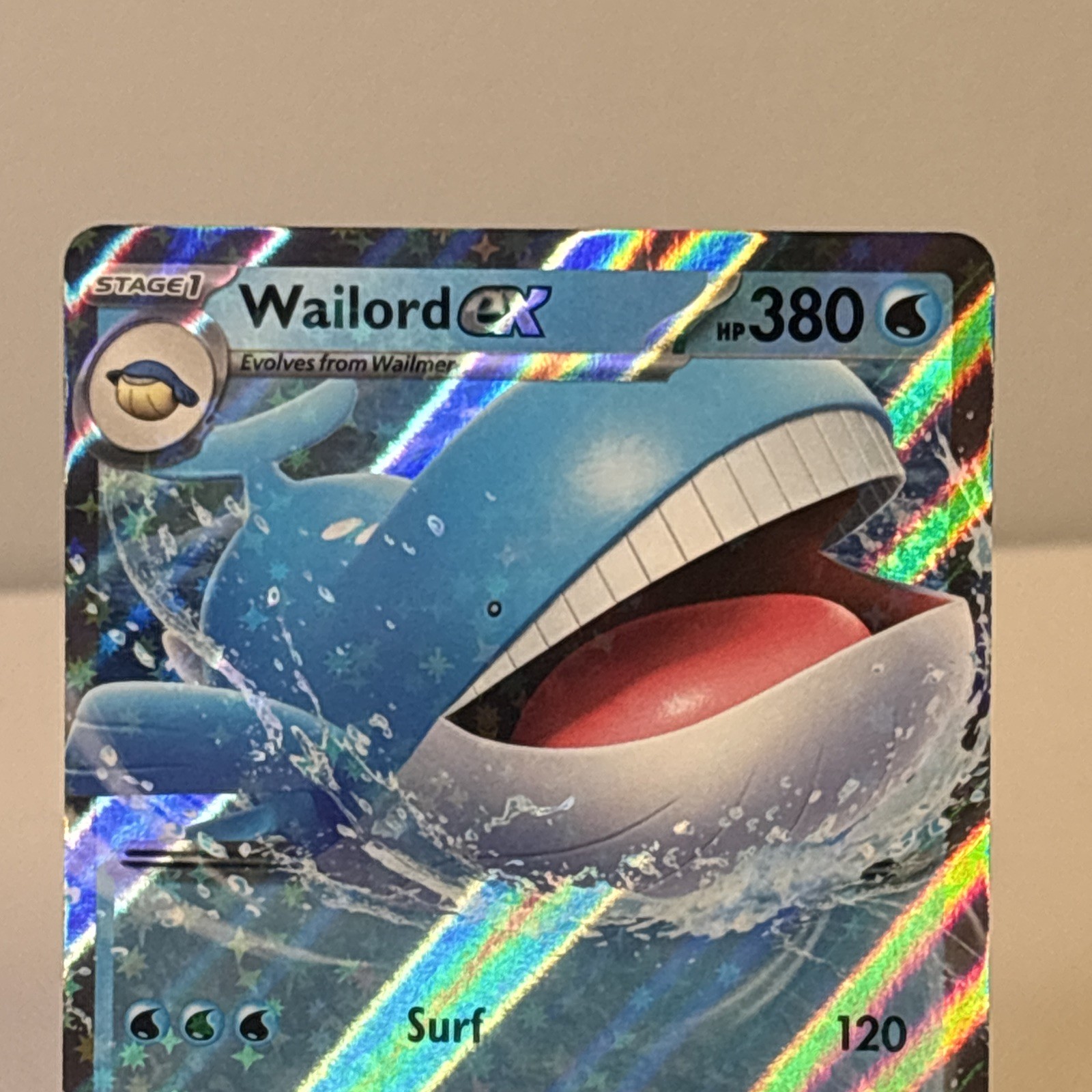 Pitch Black Wailord ex Pokemon Full Art Holo 380 HP Water Ultra Rare English