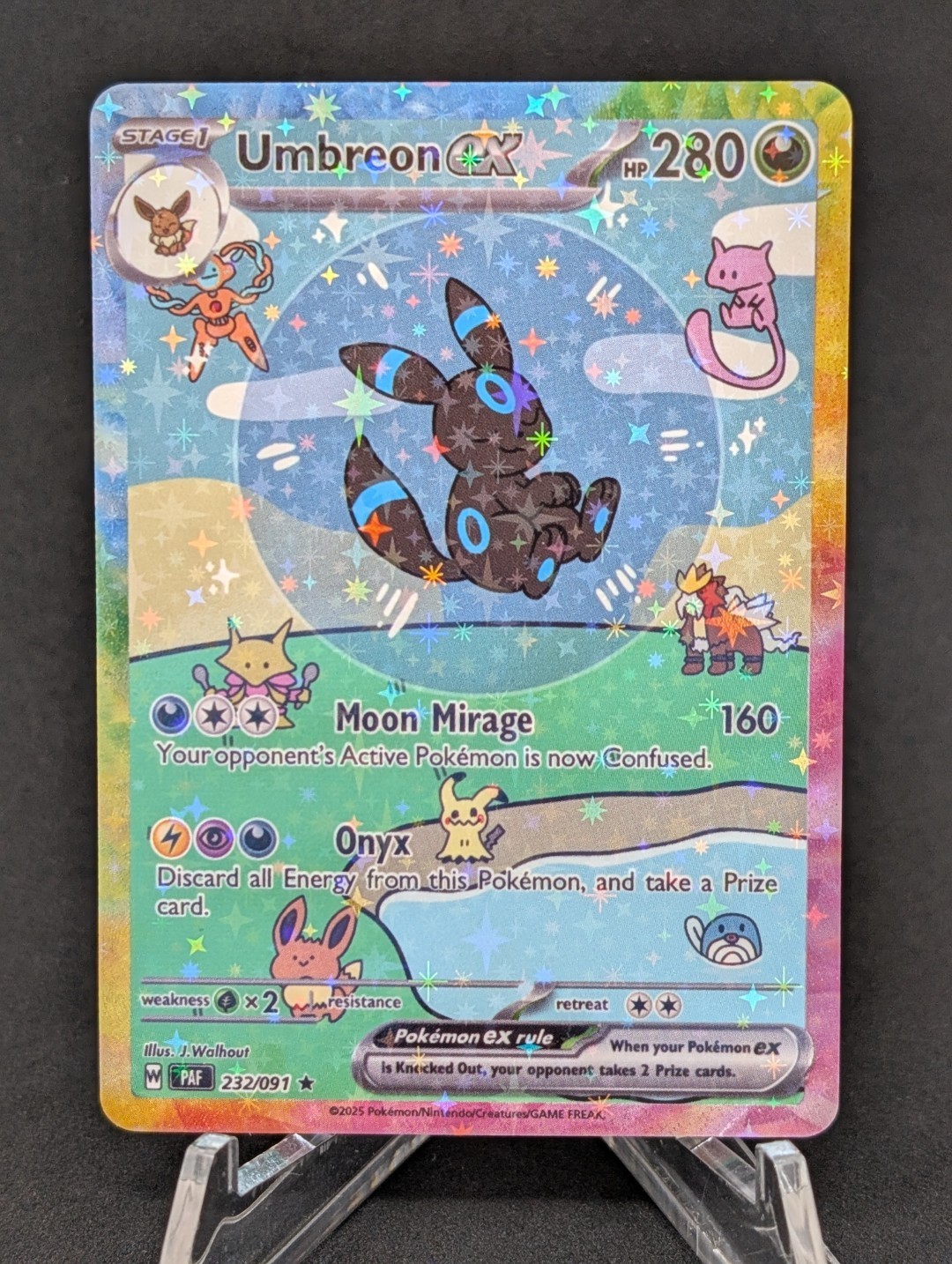 BUBBLE SHINY UMBREON EX POKEMON CARD * FAN ART * MEW FRIENDS Paldean 232/091