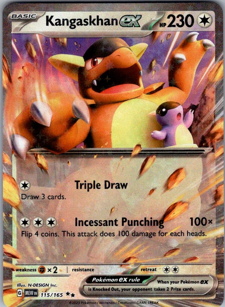 Kangaskhan ex Holo Double Rare SV: Scarlet & Violet 151 115/165 NM N-DESIGN Inc