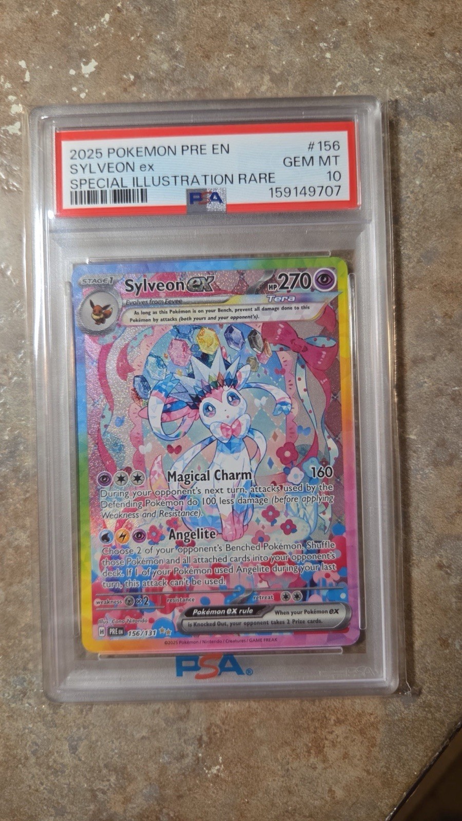 Pokemon Sylveon EX Prismatic Evolutions 156/131 Special Illustration Rare PSA 10