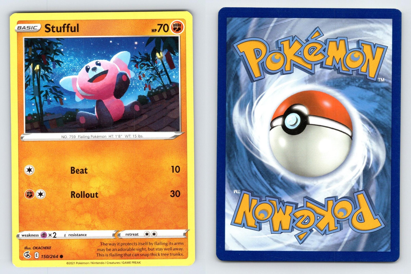 Stufful 150/264 Common Fusion Strike Pokemon Near Mint