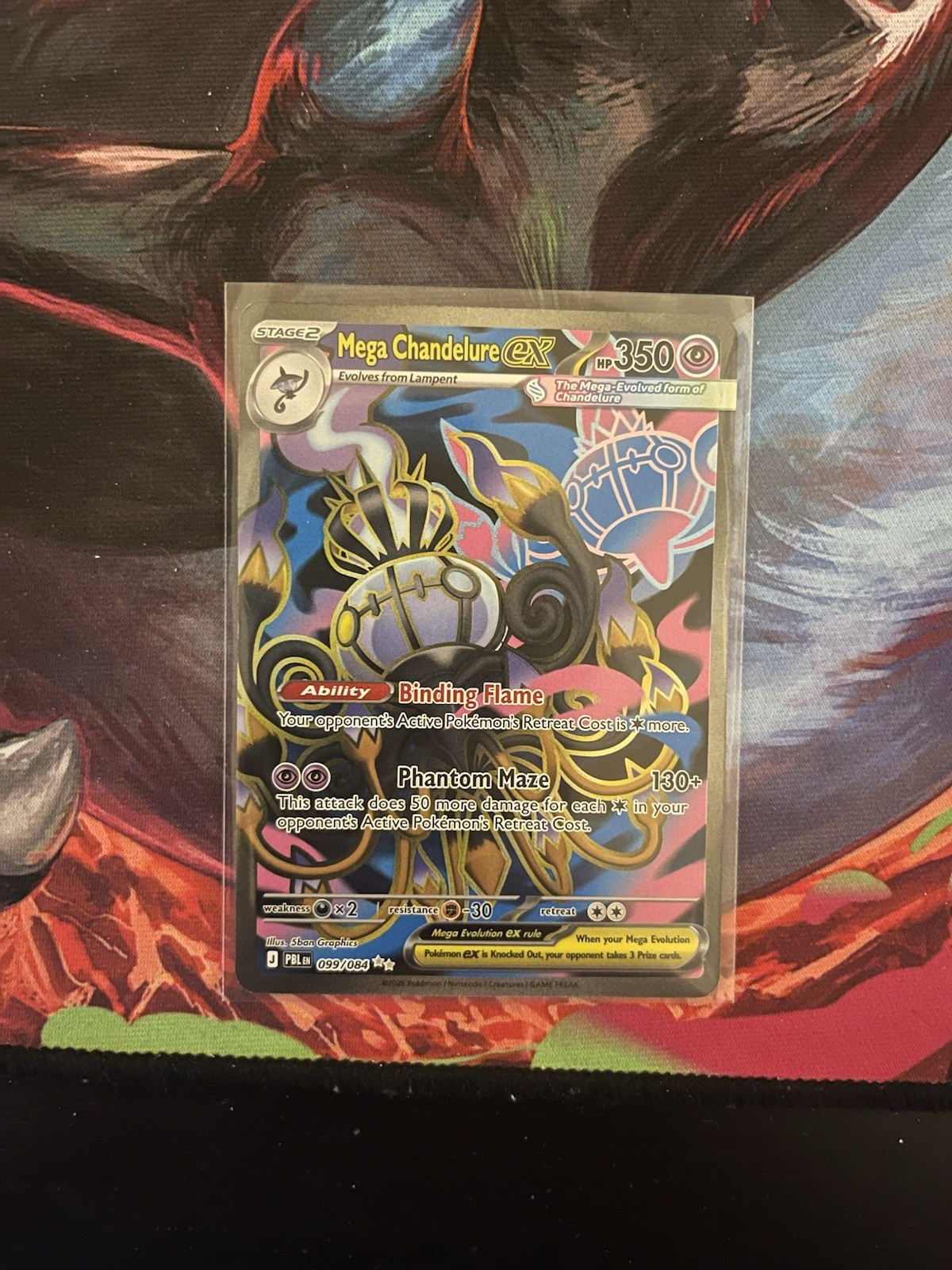 Mega Chandelure ex 099/084 Me05: Pitch Black Holo Full Art