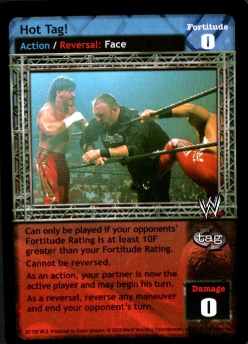 2003 Comic Images CCG WWE Raw Deal Velocity 36/150 Hot Tag!