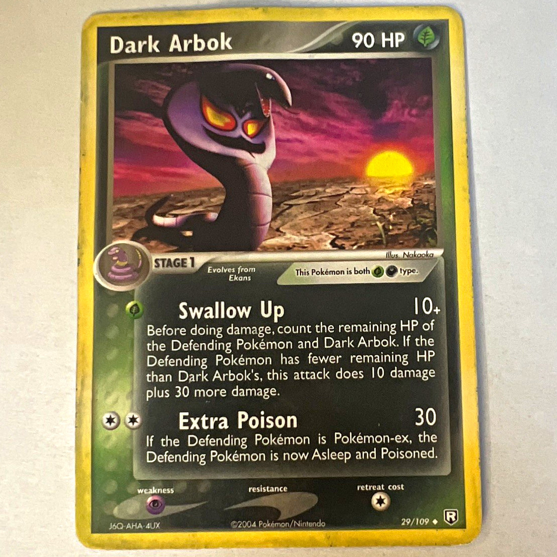 Dark Arbok 29/109 EX Team Rocket Returns Regular Stage 1 90HP EN