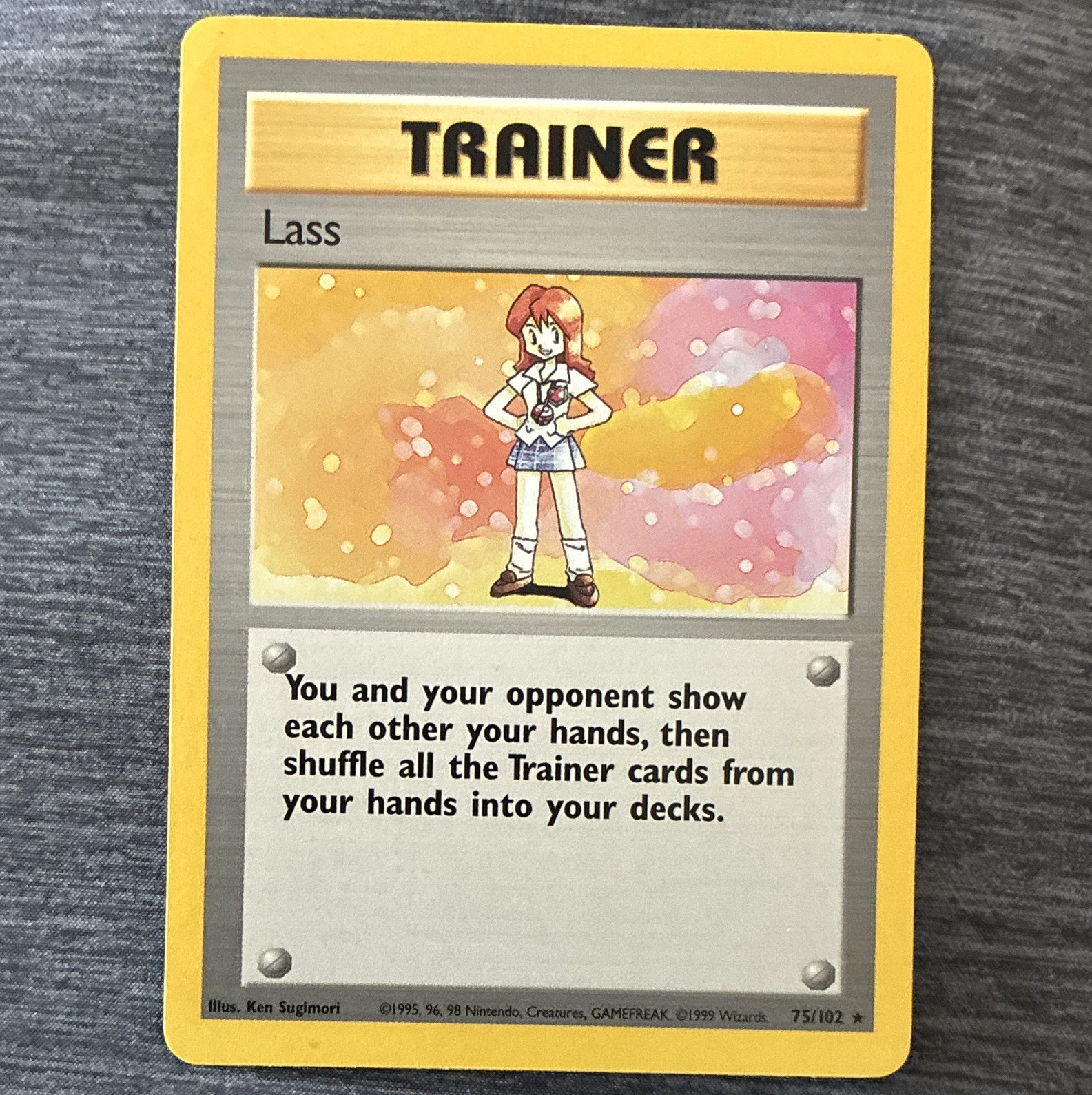 Pokemon Lass 75/102 Base Set Unlimited Regular Trainer English (1999)
