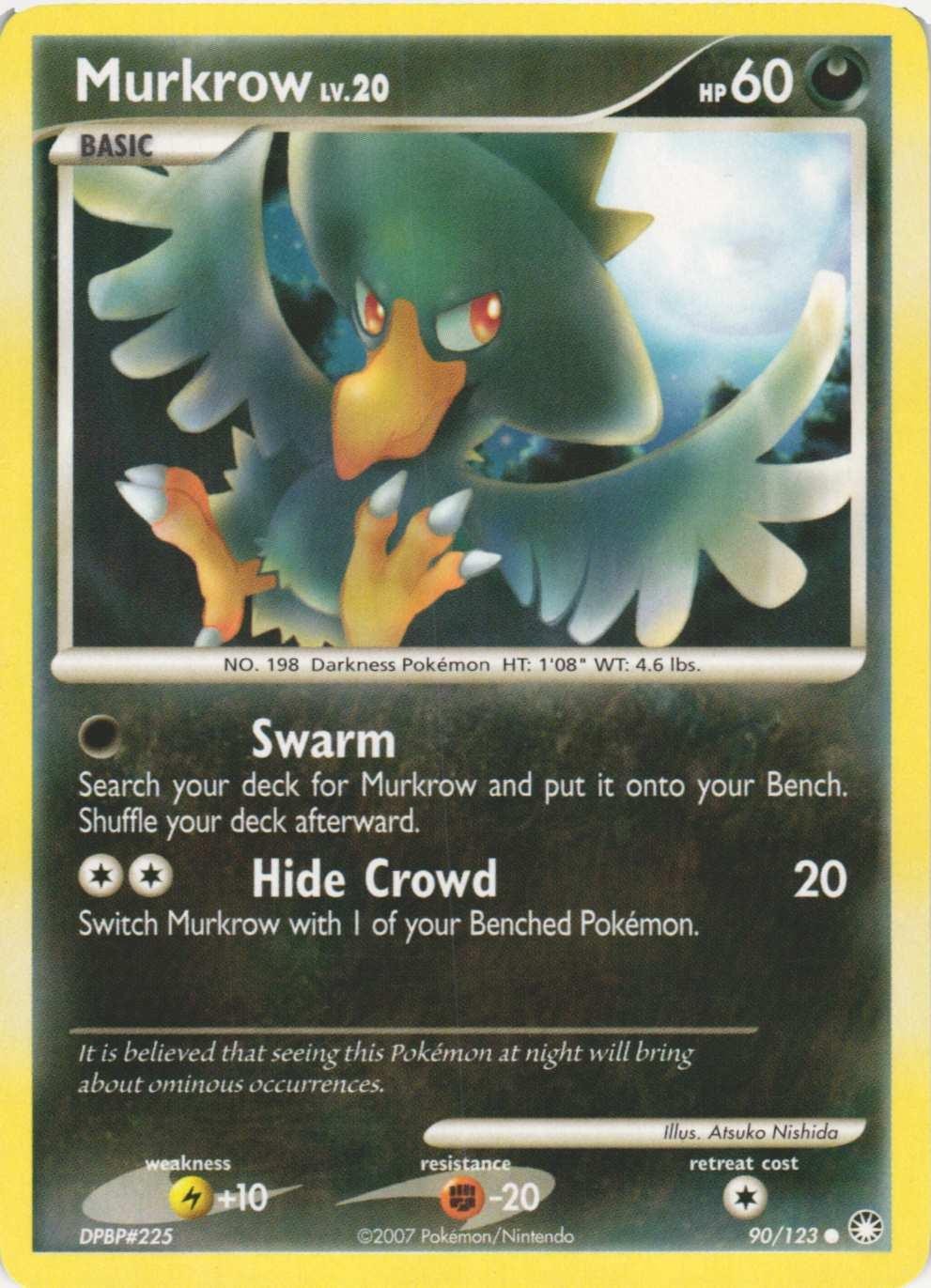 Murkrow 90/123 Common Mysterious Treasures Pokemon Near Mint