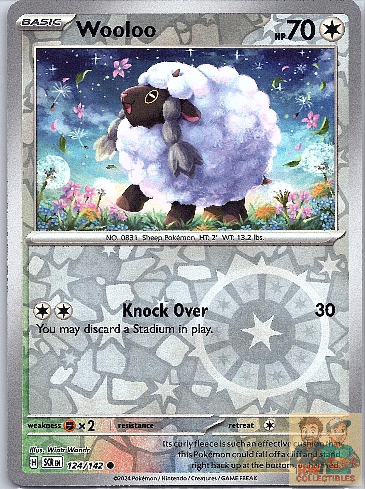 Wooloo 124/142 Common Stellar Crown Pokemon Reverse Holo Near Mint