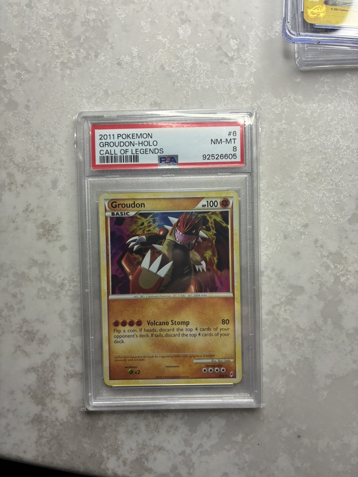 2011 POKEMON CALL OF LEGENDS #6 GROUDON-HOLO PSA 8