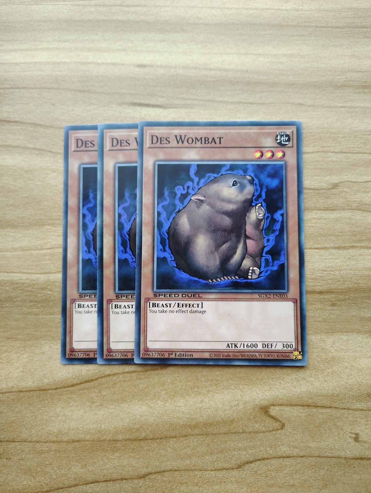 Yu-Gi-Oh! – Des Wombat 3X – Complete Playset – Near Mint – SGX2-ENE03