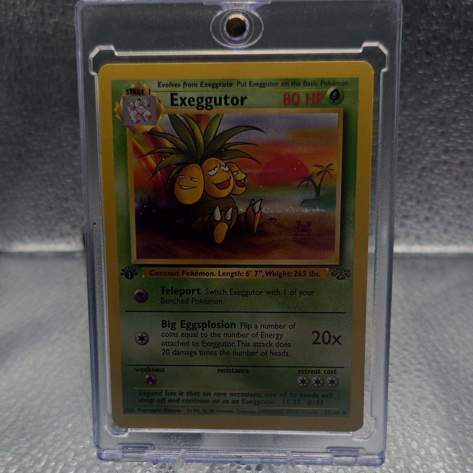Pokemon TCG Exeggutor 1999 EN Jungle Unlimited Rare Holo 80 HP #35/64 Investment