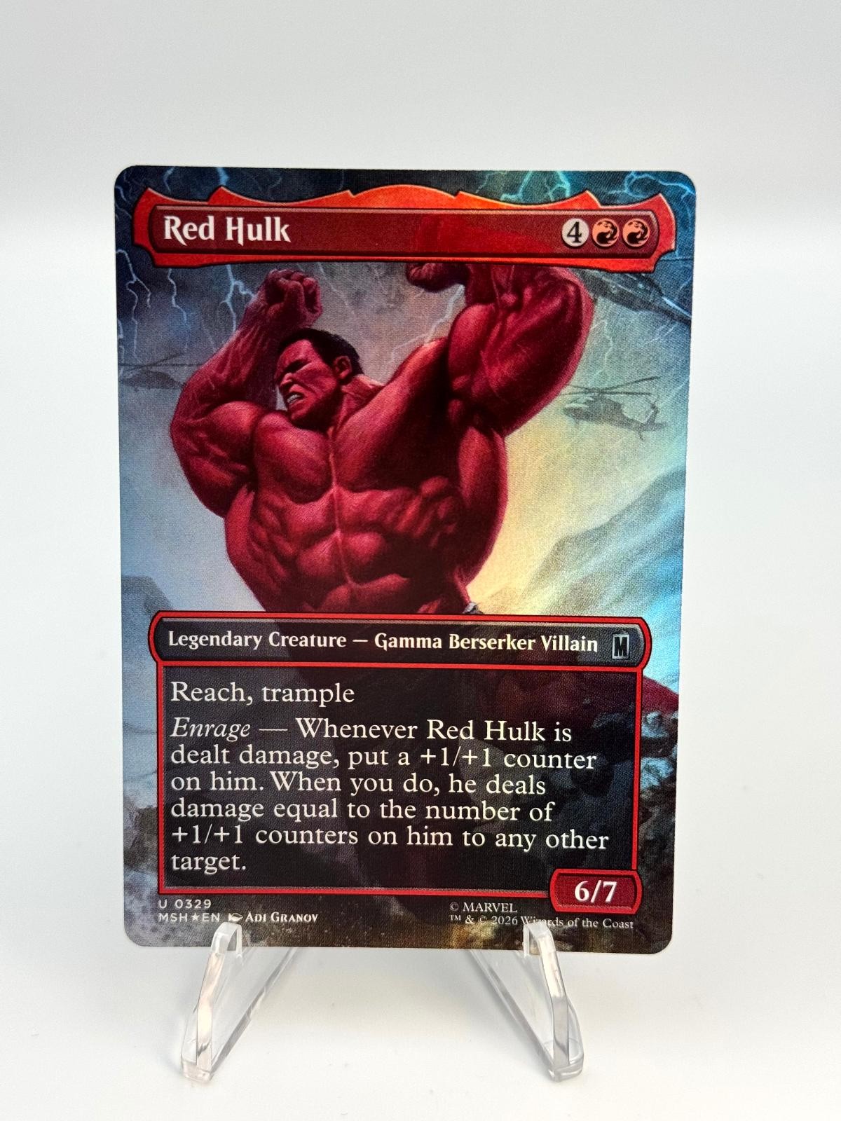 Red Hulk Borderless 329 Marvel Super Heroes Magic: The Gathering Foil NM
