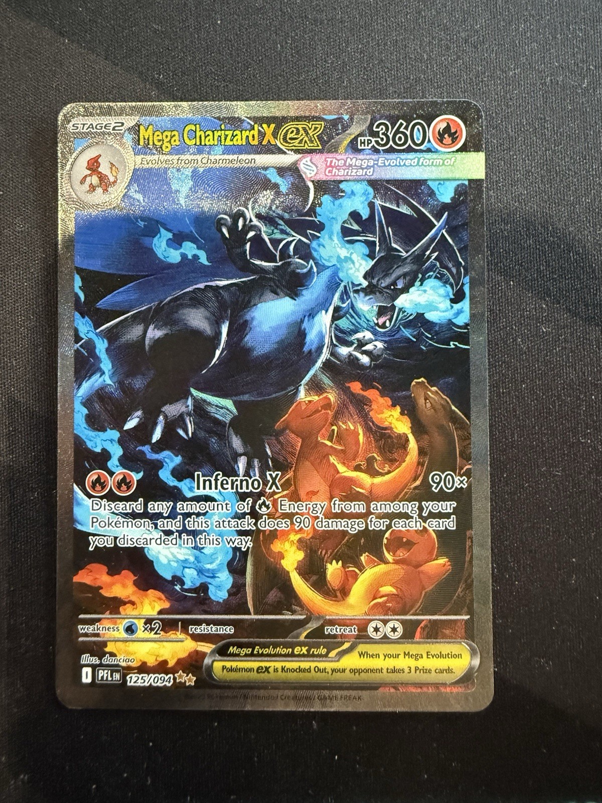 Mega Charizard X ex 125/094 Me02: Phantasmal Flames Holo Excellent🔥🔥