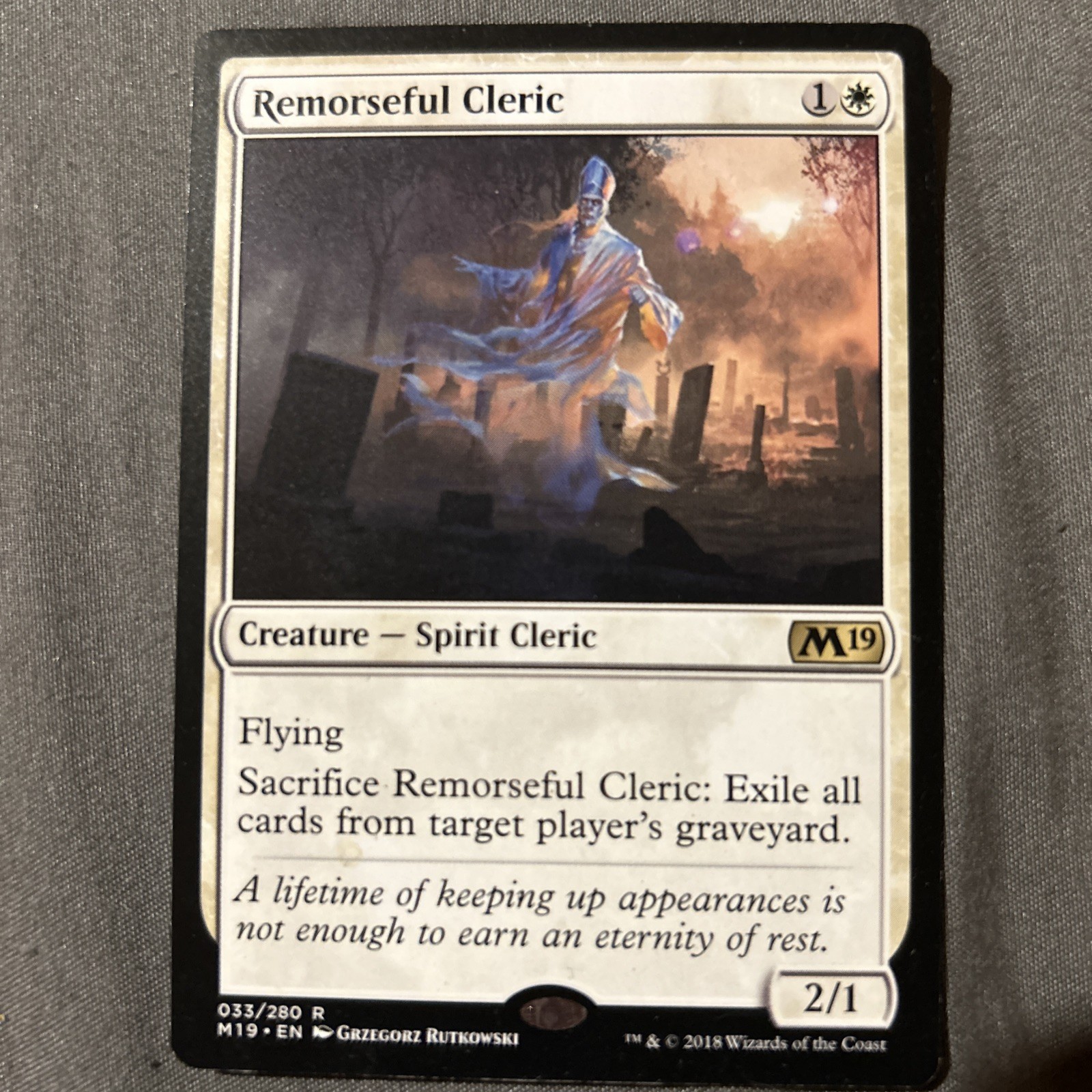 MTG Magic the Gathering Remorseful Cleric (33/333) Core Set 2019 LP