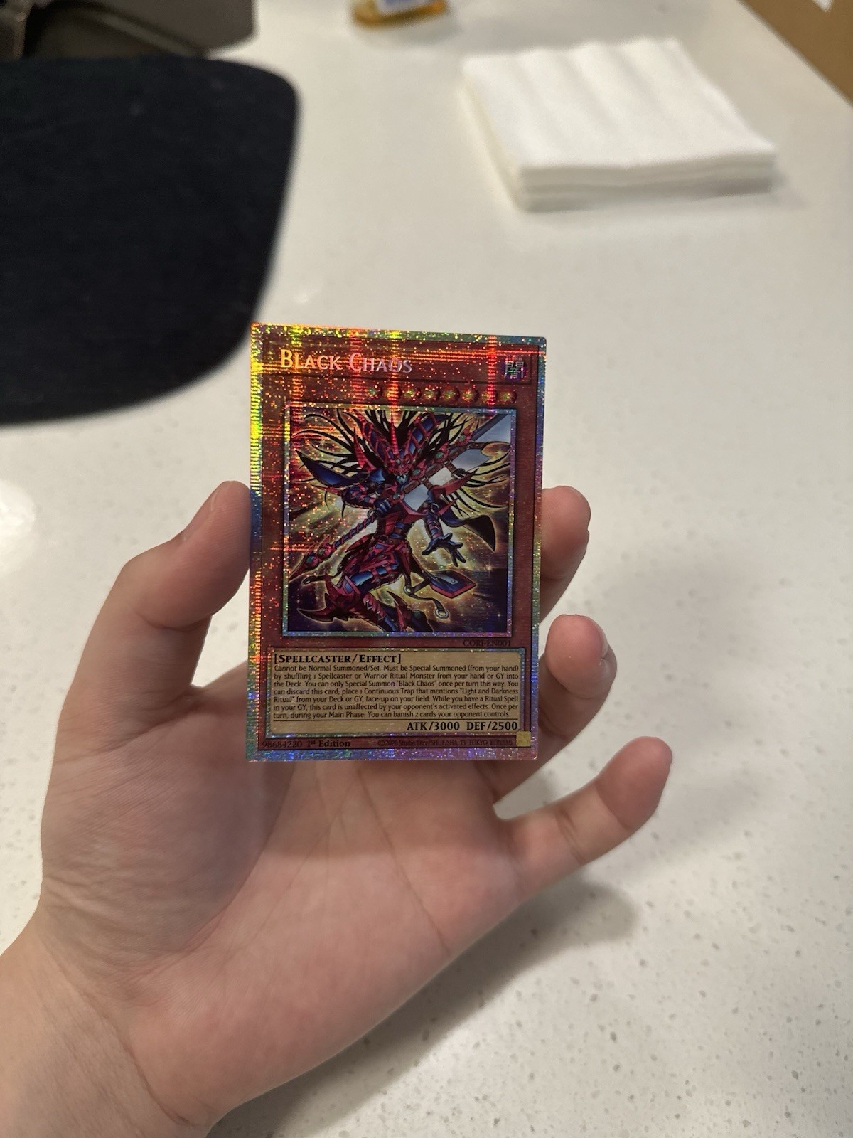 Yugioh Black Chaos CORI-EN001 Starlight Rare 1st Edition NM Chaos Origins