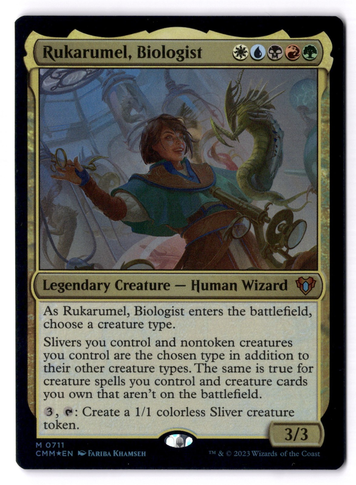 Rukarumel, Biologist NM* FOIL Commander Masters ENGLISH 0711 mtg -UnltdCards