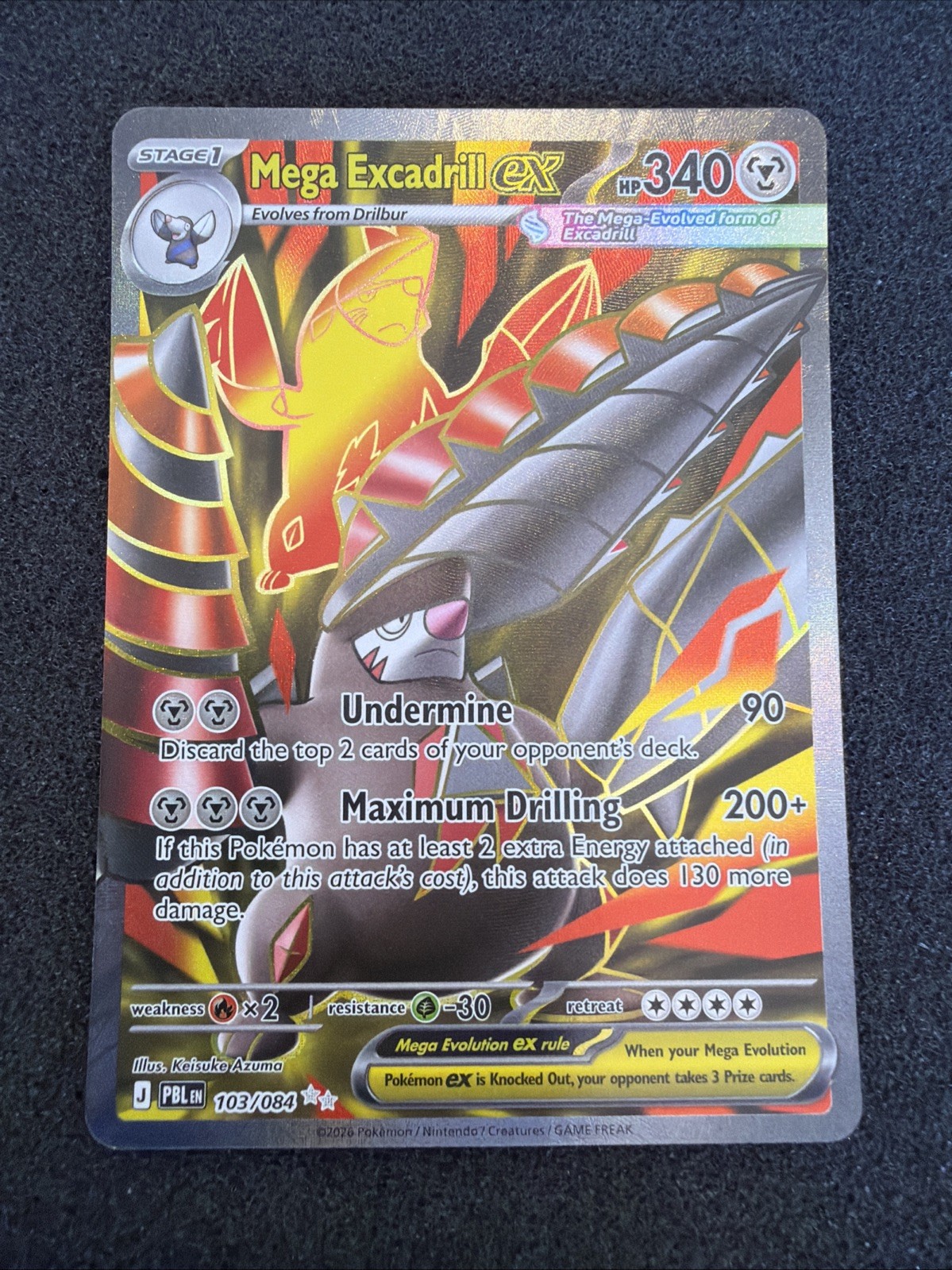 Mega Excadrill ex 103/084 Ultra Rare Pitch Black Pokemon Holo Near Mint