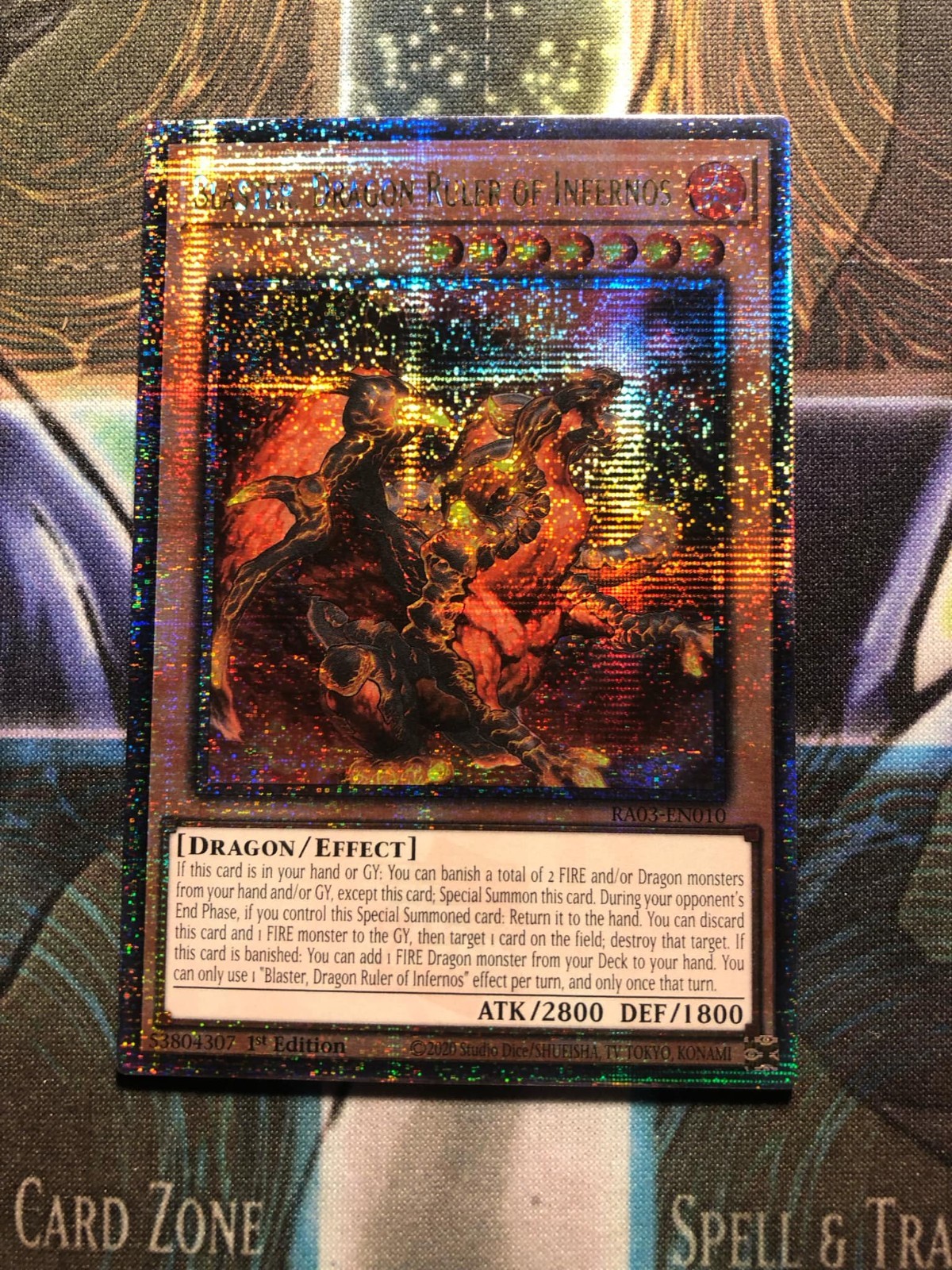 BLASTER, DRAGON RULER OF INFERNOS QUARTER CENTURY SECRET RARE RA03-EN010 YUGIOH!
