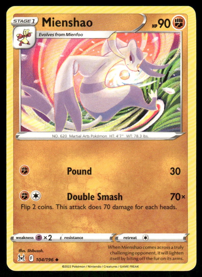 Mienshao 104/196 – Lost Origin – Uncommon NM