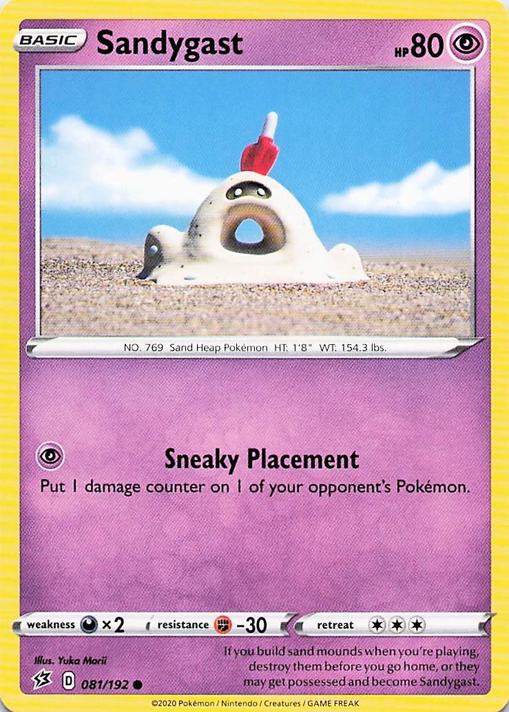 Sandygast – (Artist Yuka Morii) 081/192 Common 2020 Rebel Clash Pokemon NM
