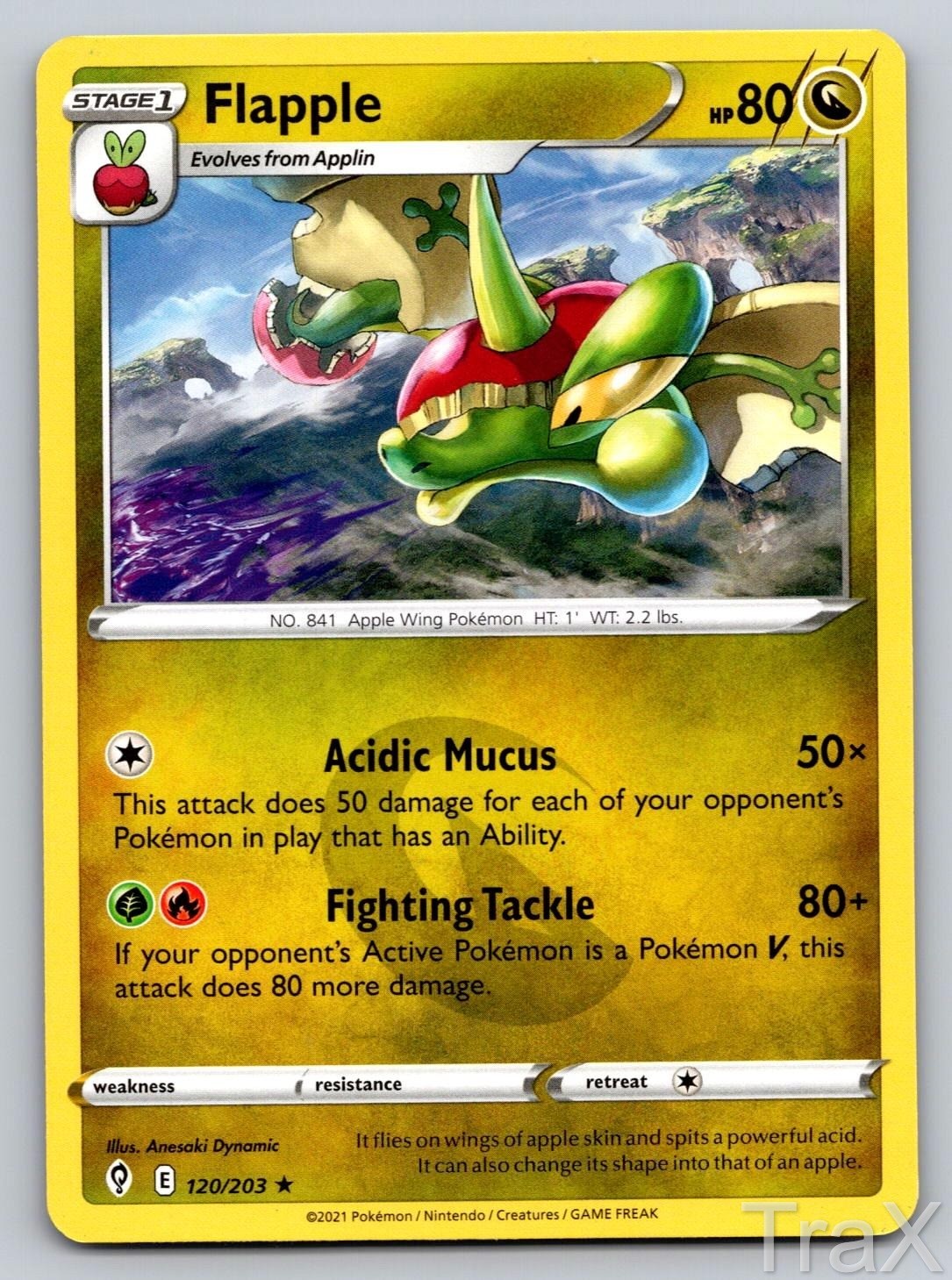 Flapple 120/203 Evolving Skies Pokemon LP Rare