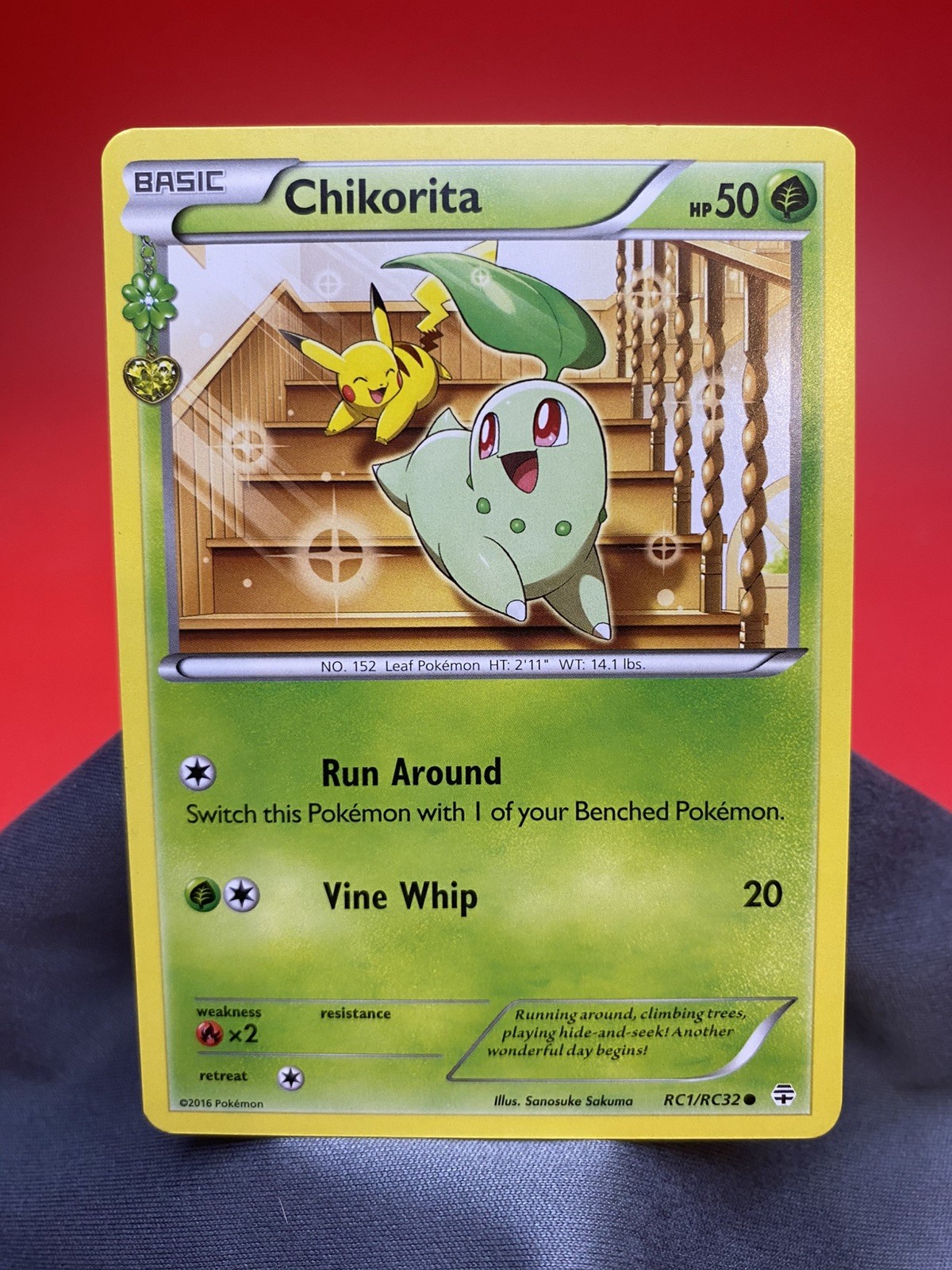 Pokémon TCG Chikorita RC1/RC32 Generations Radiant Rare Card 2