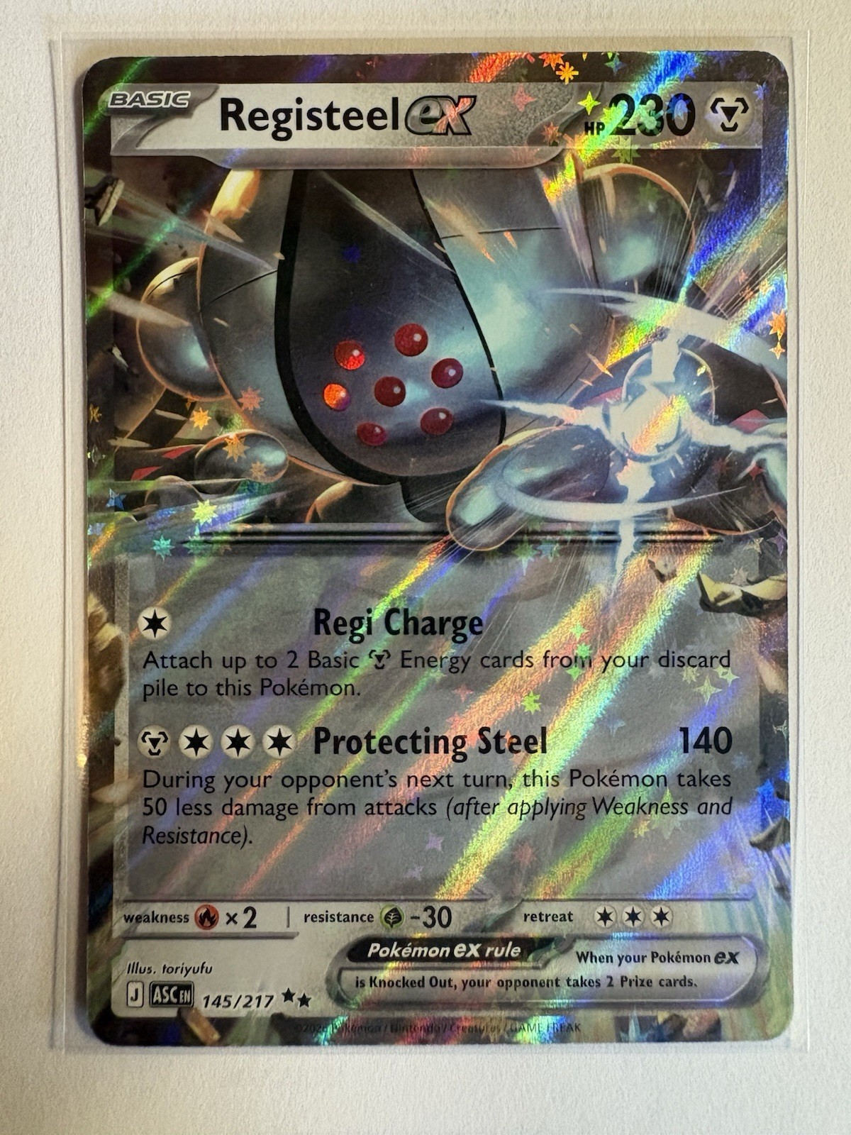 Registeel ex 145/217 Ascended Heroes Holo Double Rare Pokemon English Near Mint