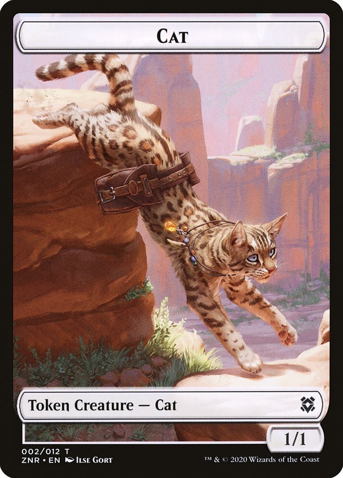 Cat Token (1/1) MTG Token Zendikar Rising Commander White- NM X4 Playset