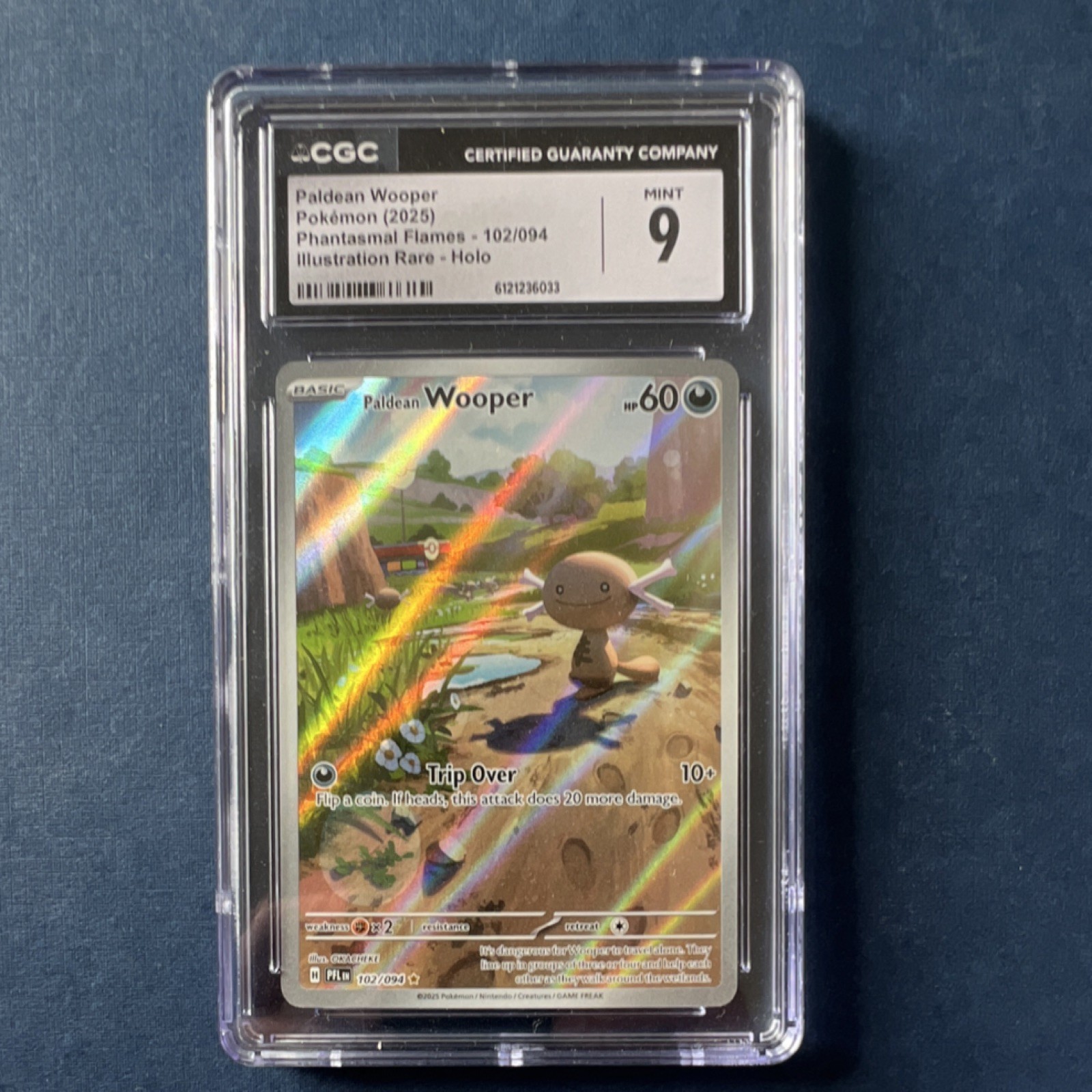 Pokémon CGC 9 Paldean Wooper 102/094 Phantasmal Flames Illustration Rare Holo