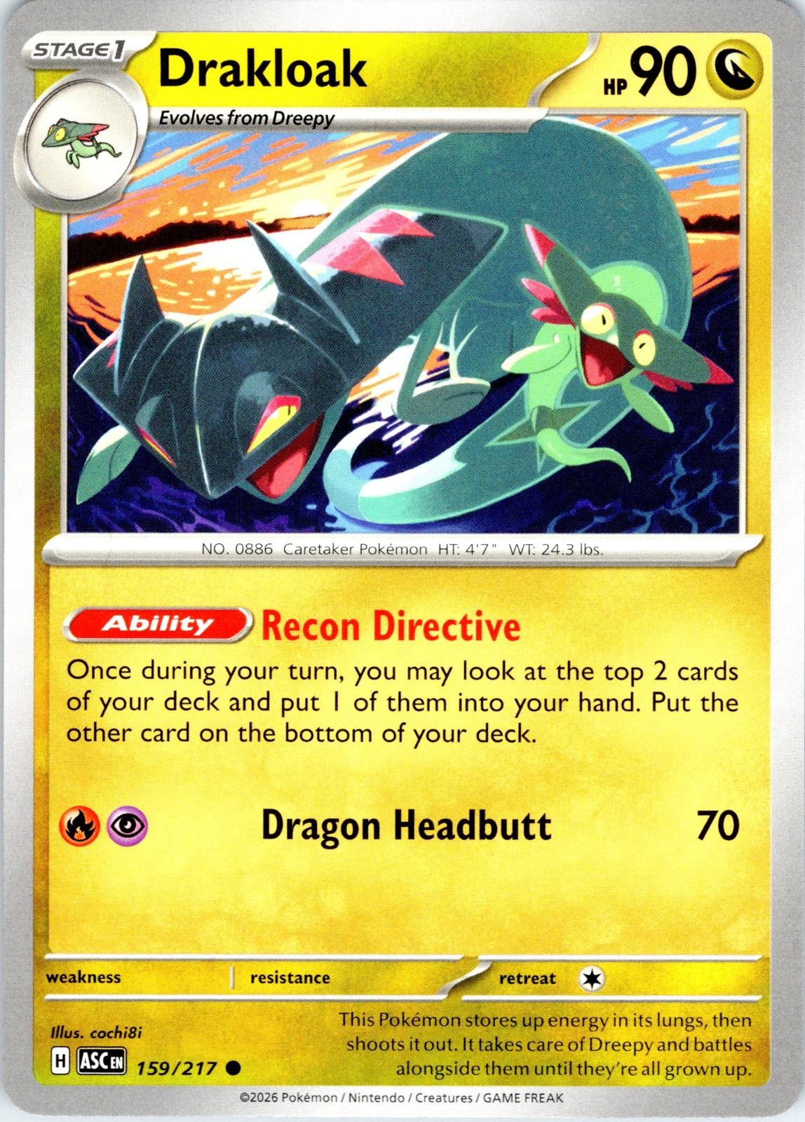 Drakloak 159/217 Common Ascended Heroes Pokemon Near Mint