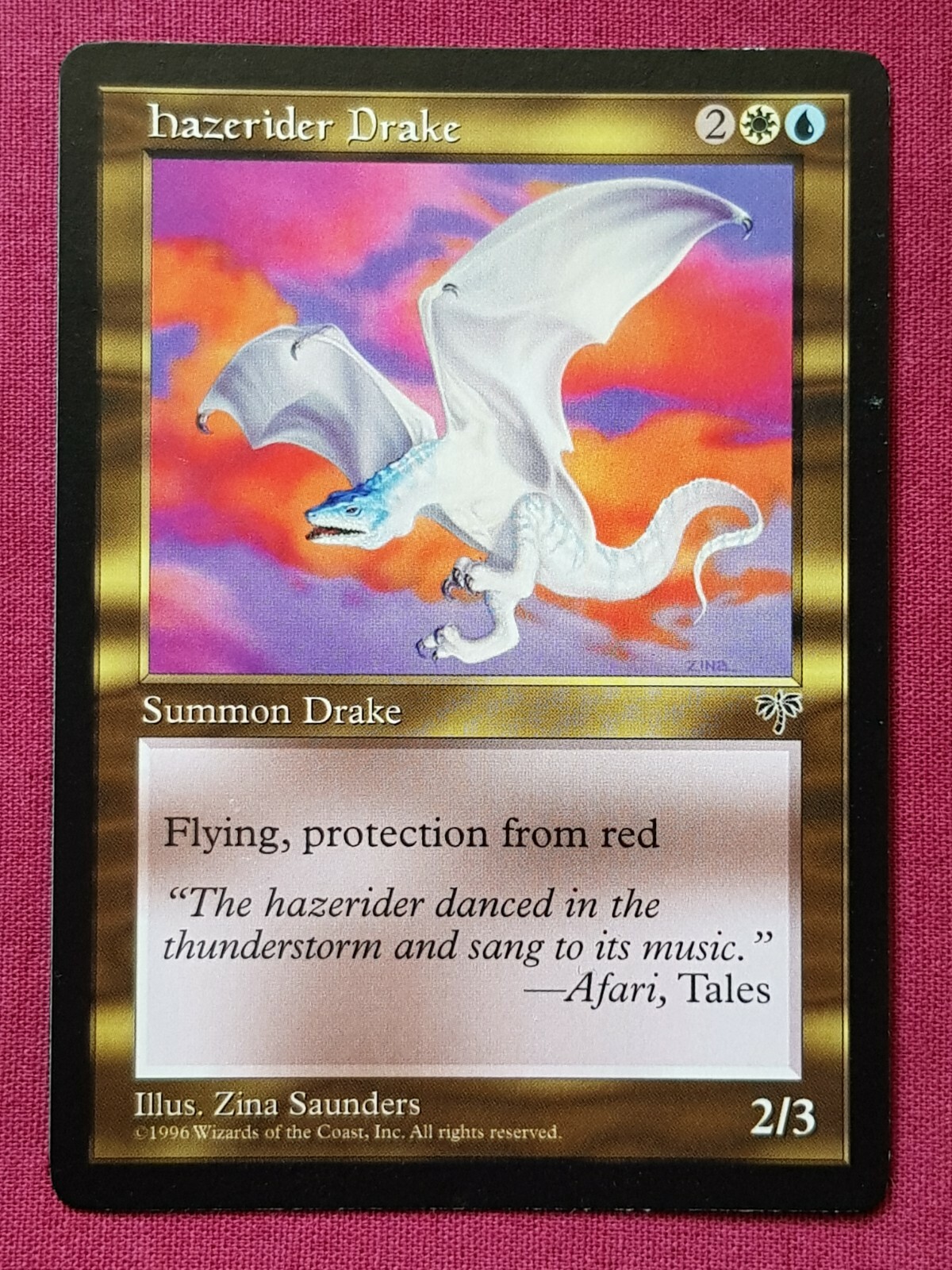 Magic The Gathering MIRAGE HAZERIDER DRAKE multicoloured card MTG