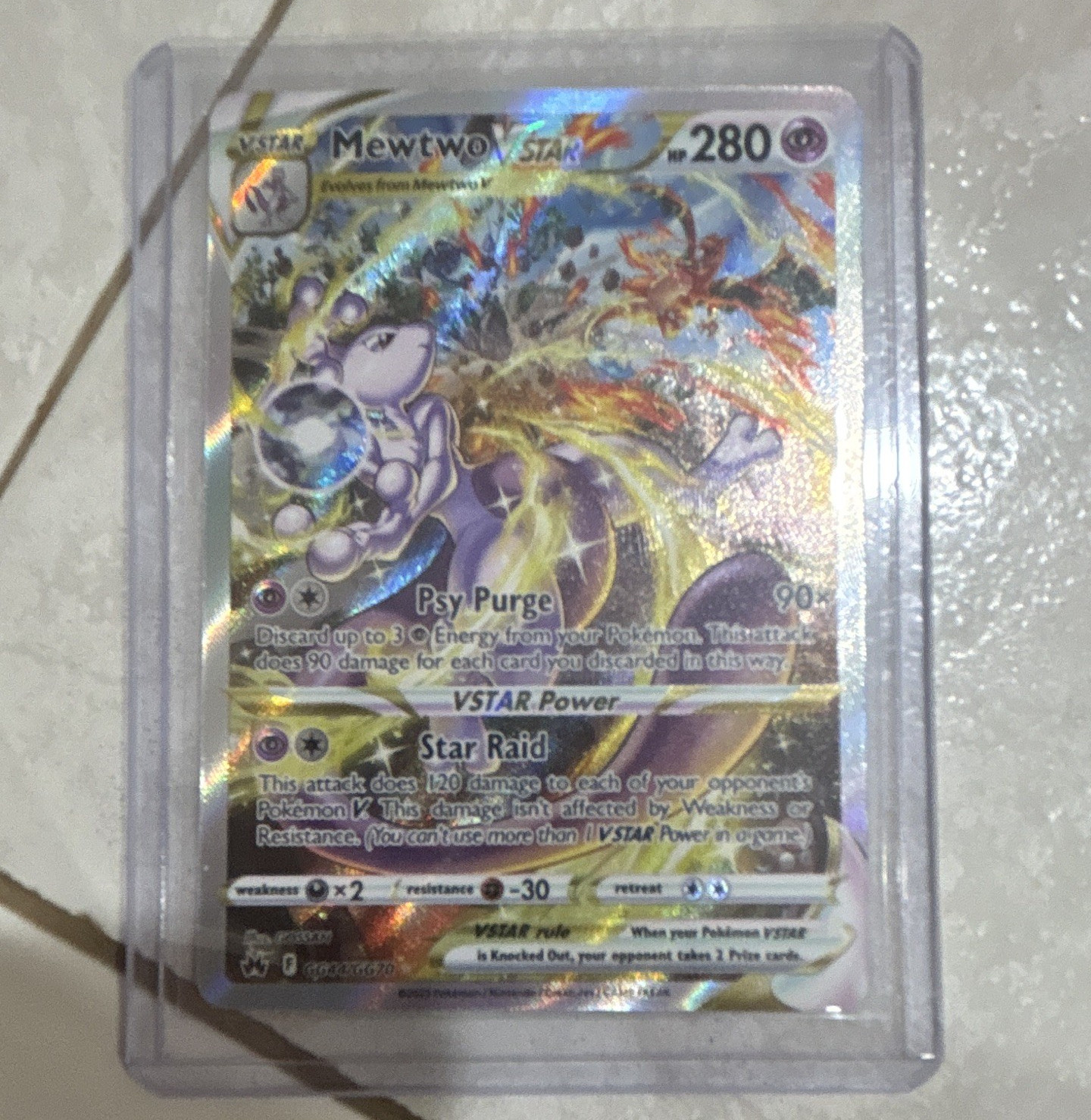 Mewtwo VSTAR GG44/GG70 Crown Zenith Galarian Gallery Holo English 280 HP