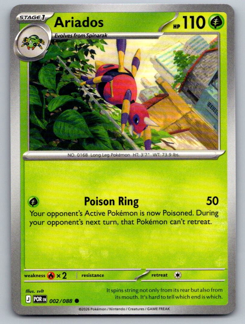 Ariados 002/088 Common Perfect Order Pokemon Near Mint