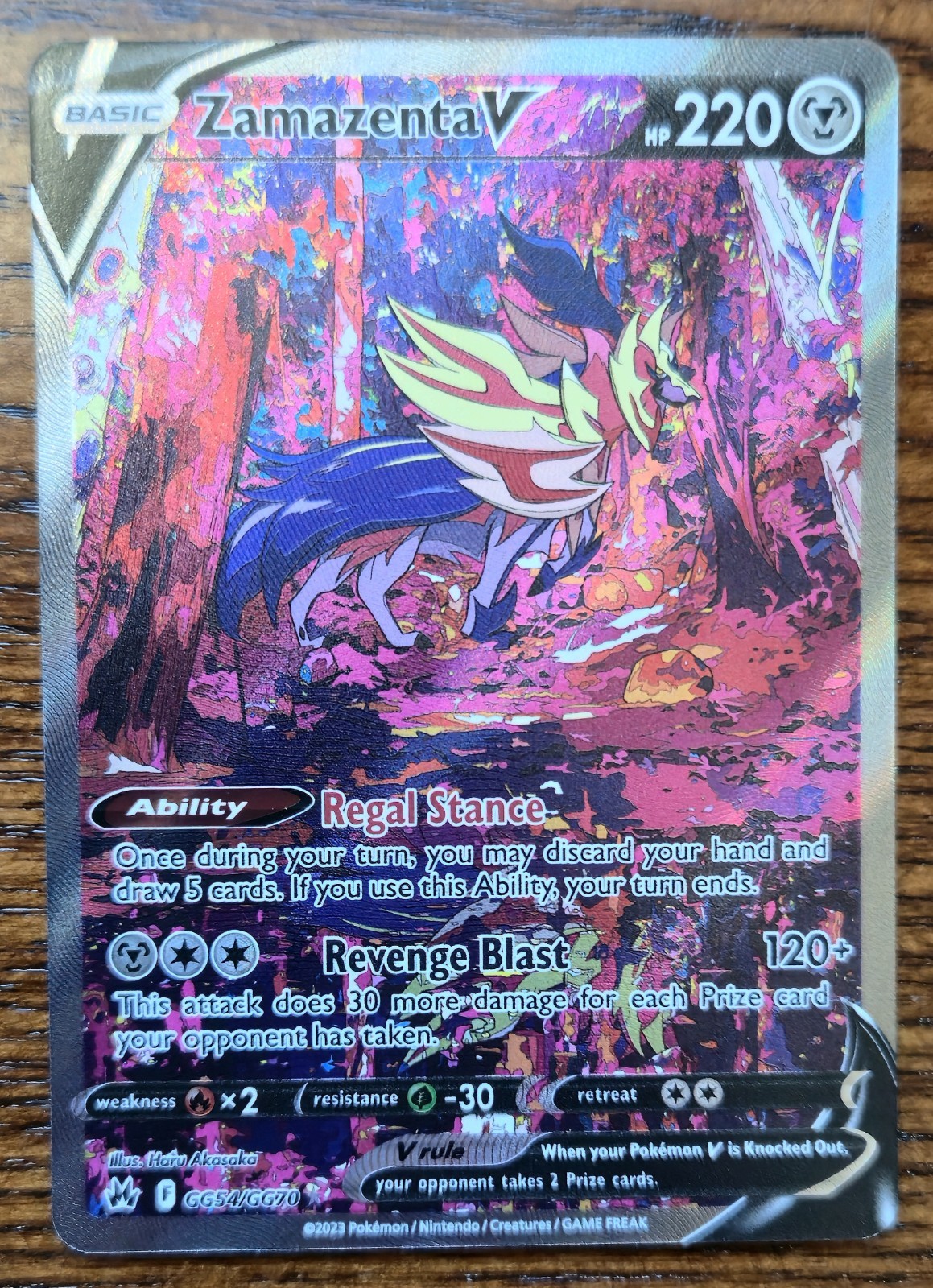 Pokémon TCG Zamazenta V Full Art Ultra Rare Holo Crown Zenith GG54/GG70