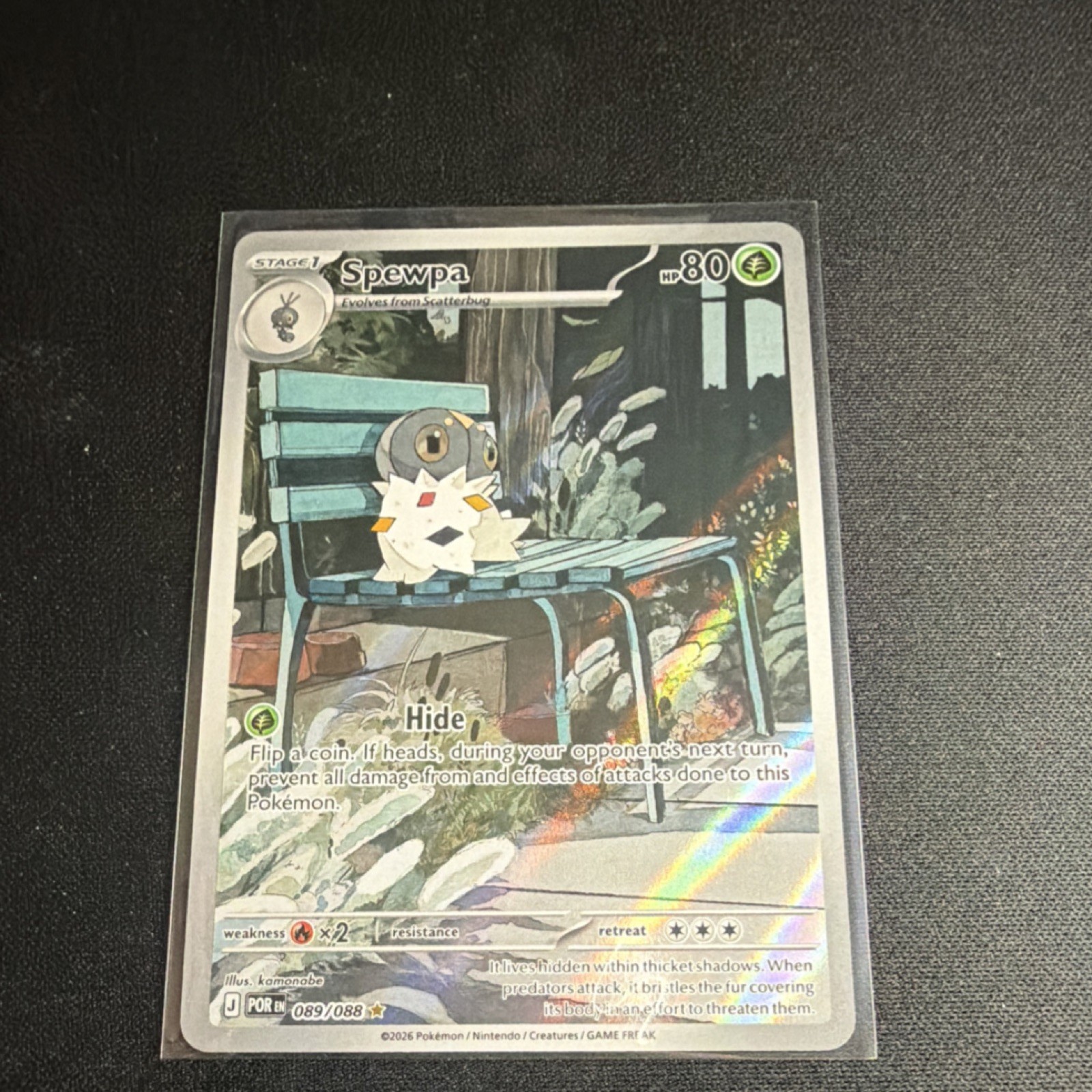 Pokémon Spewpa POR EN 089/088 Stage 1 Abnormal Moth Holo 80HP TCG Card