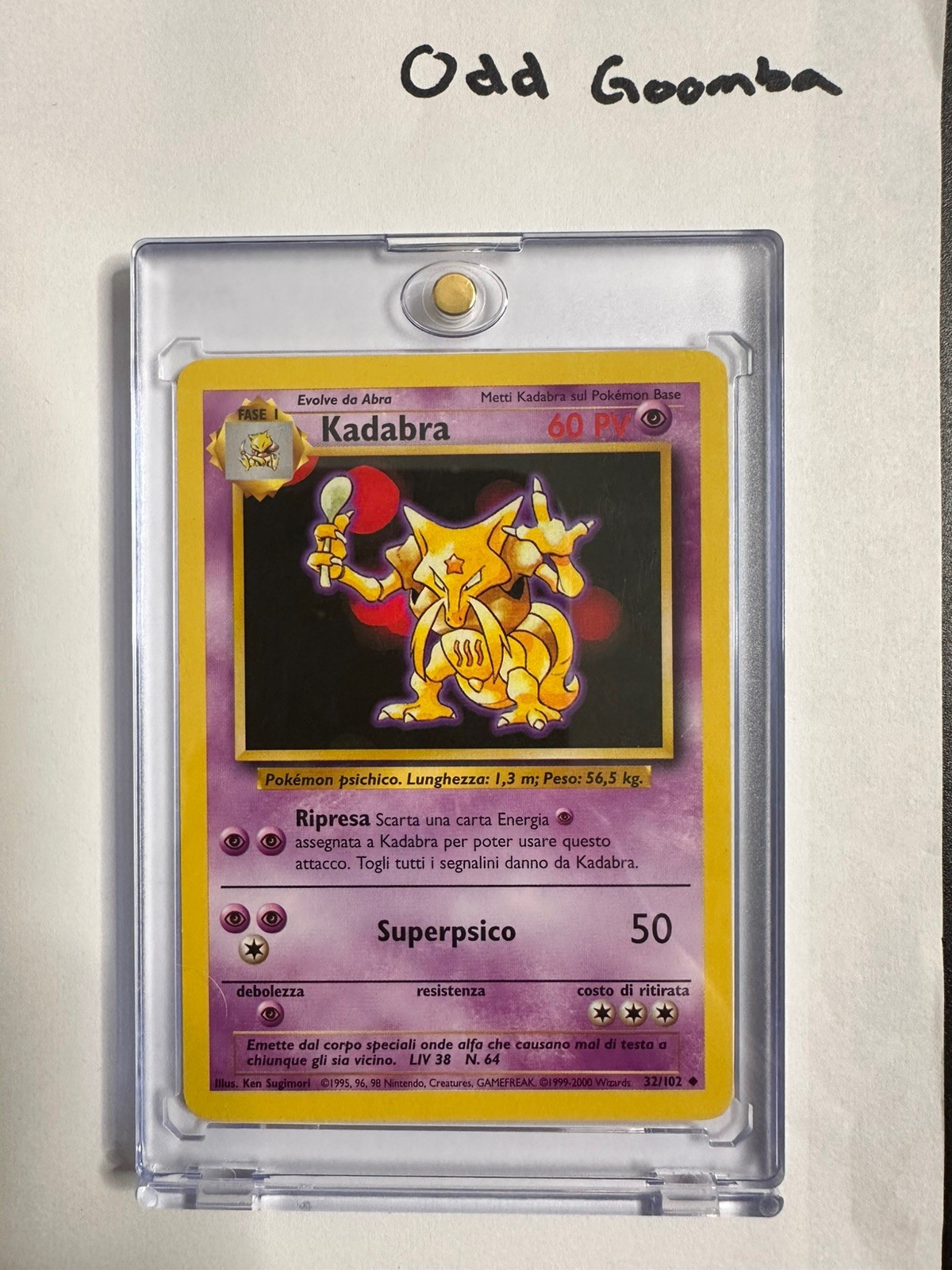1999 Kadabra | 032/102 | Base Set | Italian Card 🇮🇹