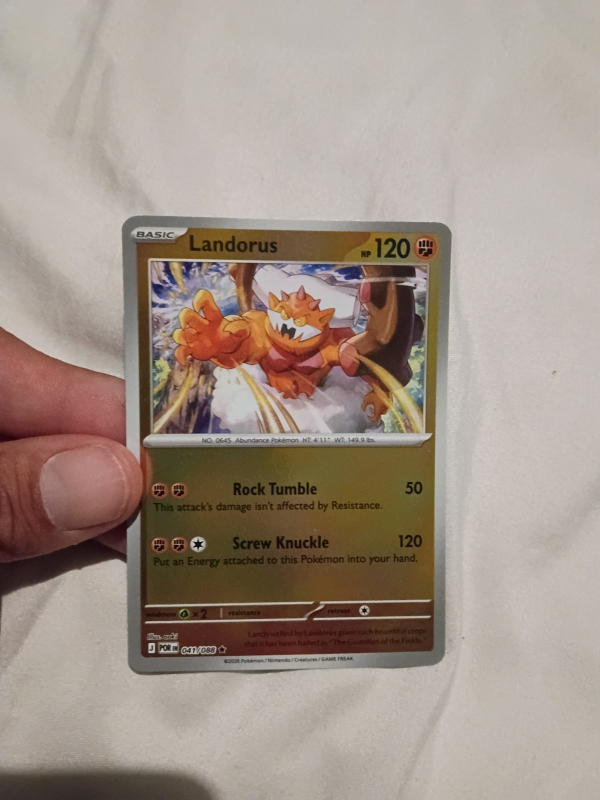 Pokémon TCG Landorus POR 041/088 Basic 120HP 50/120ATK 2016 reverse holo