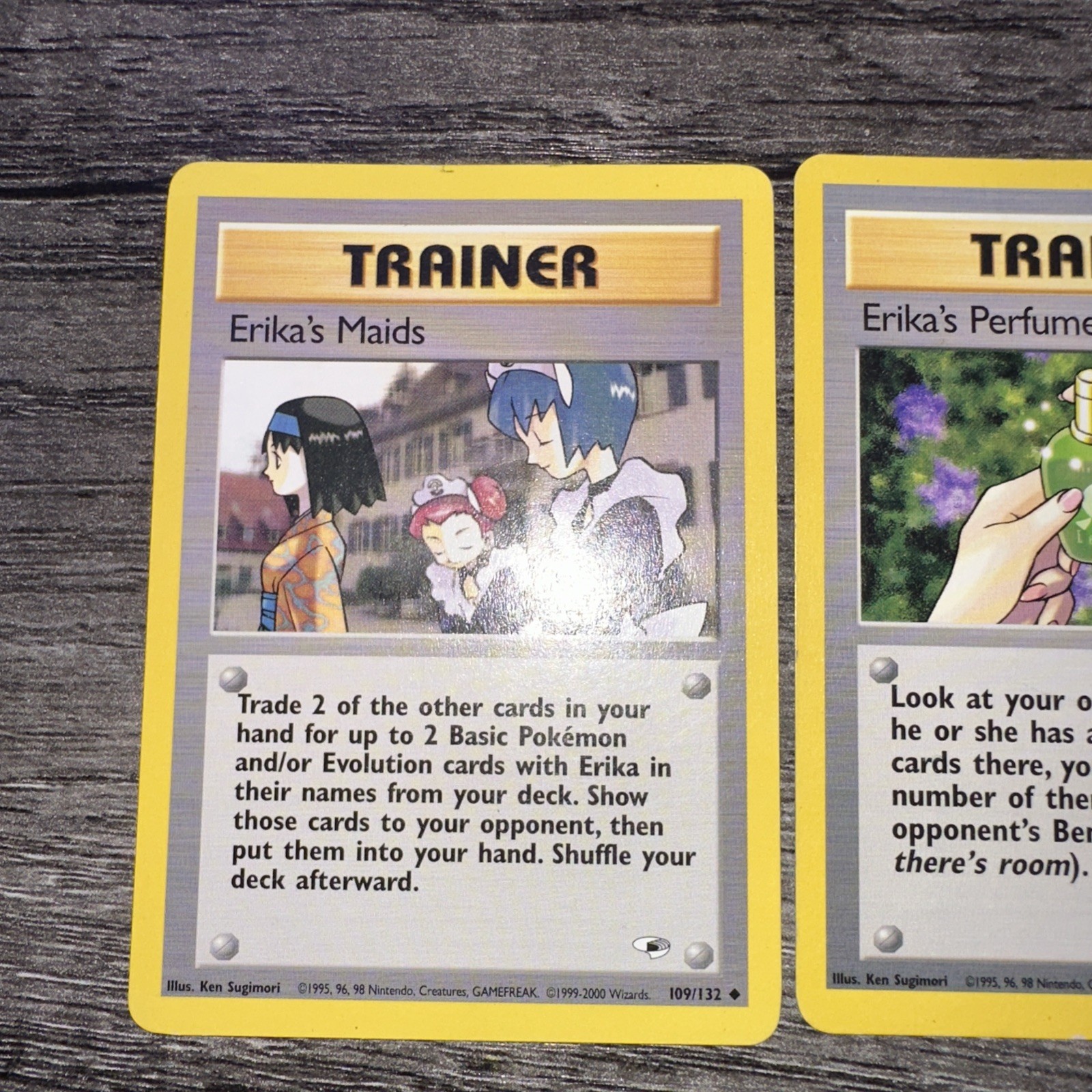 Erika’s trainer 109/132 & 110/132 & 42/132 Gym Heroes Trainer Pokemon Card