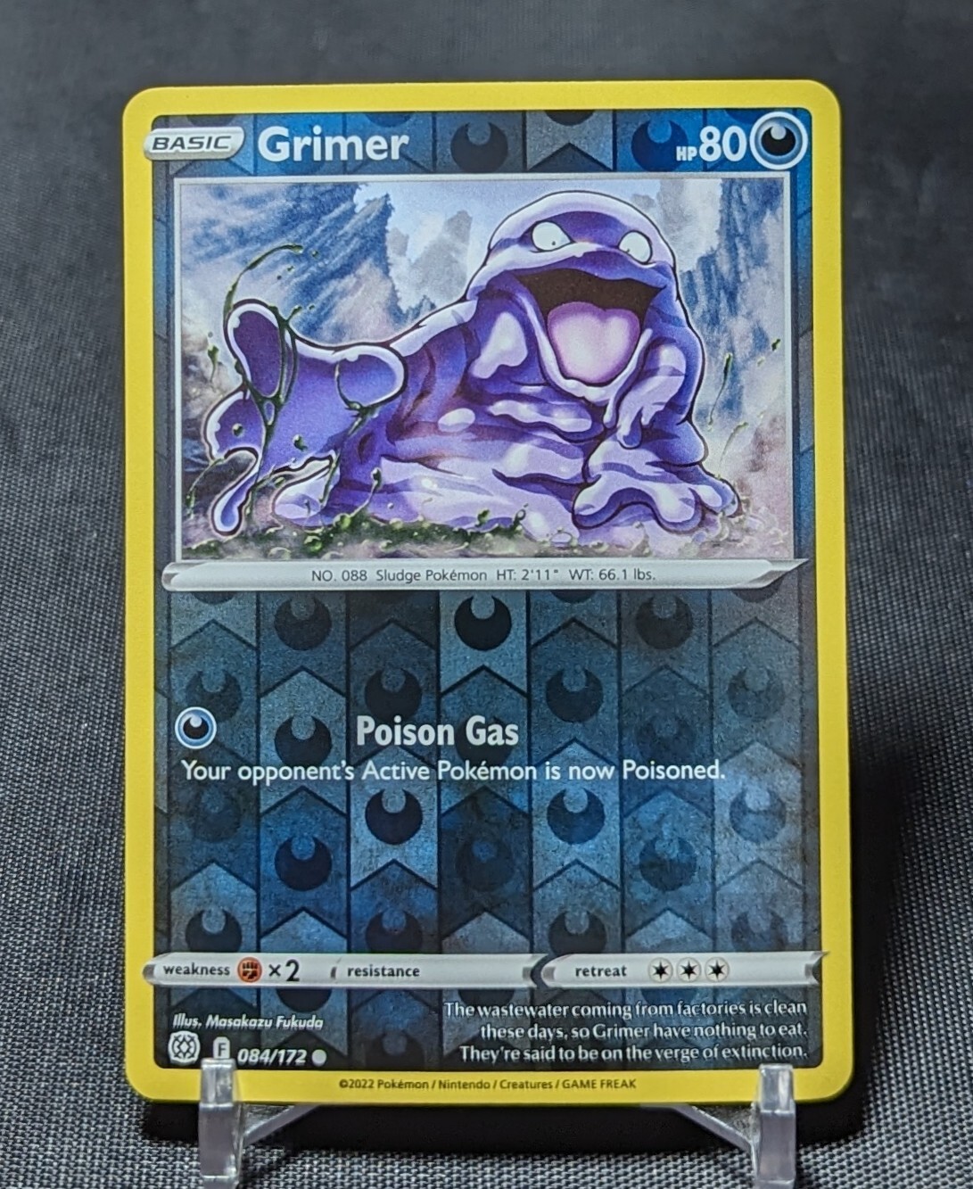 Grimer Common Reverse Holo Darkness Brilliant Stars Pokemon TCG Card 084/172