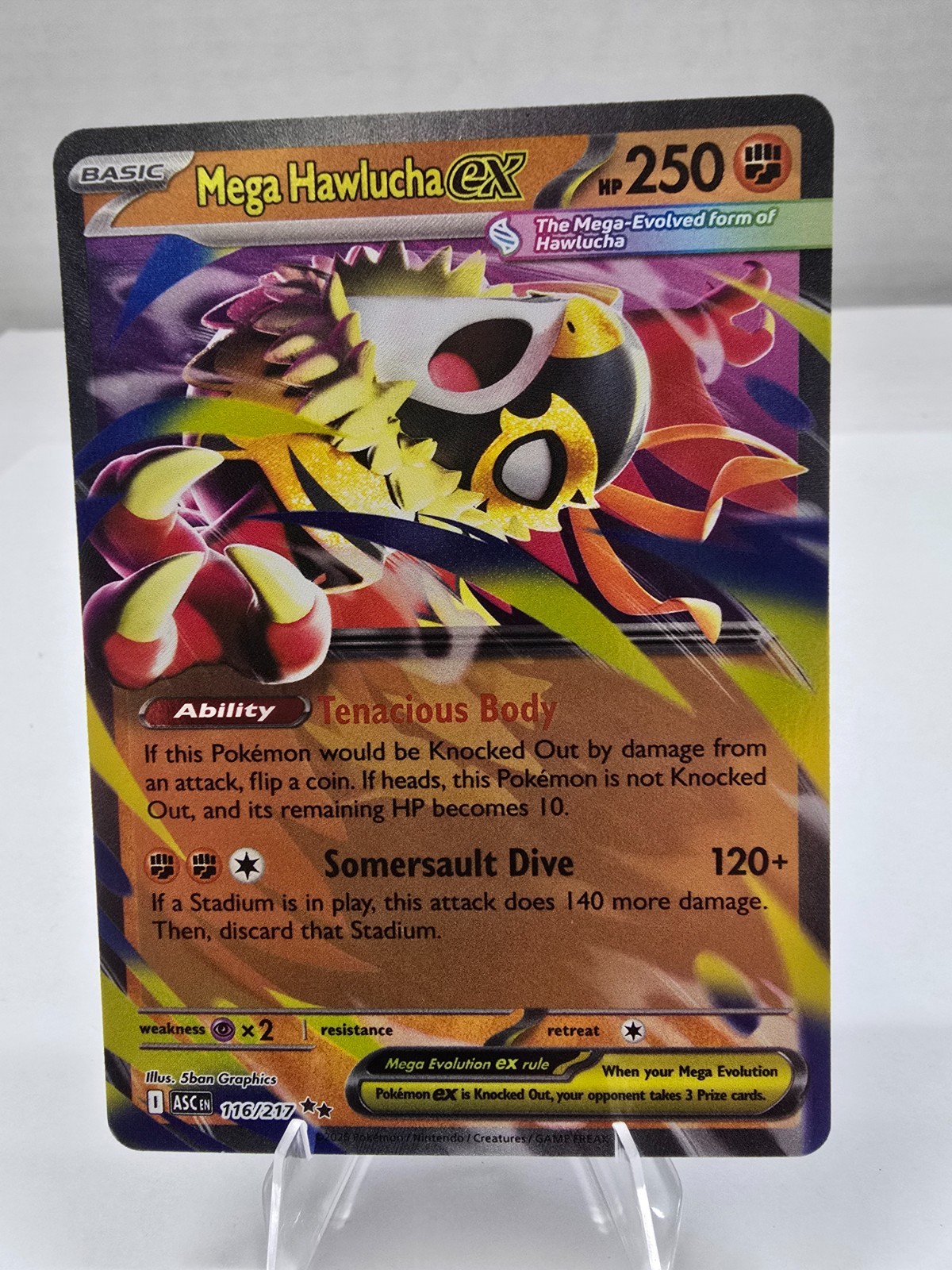 Mega Hawlucha ex 116/217 Double Rare Ascended Heroes Pokémon Holo Near Mint