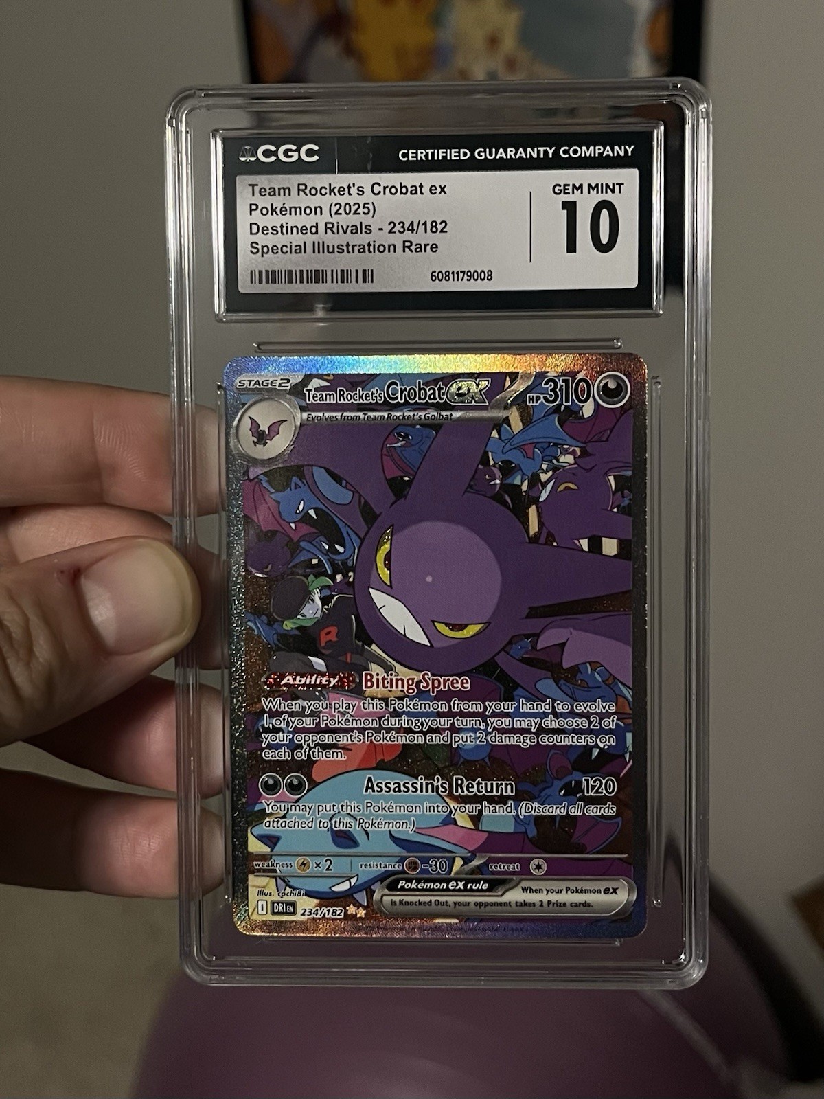 Team Rocket’s Crobat EX CGC 10 Pokemon 2025 S&V Destined Rivals SIR 234 Low POP