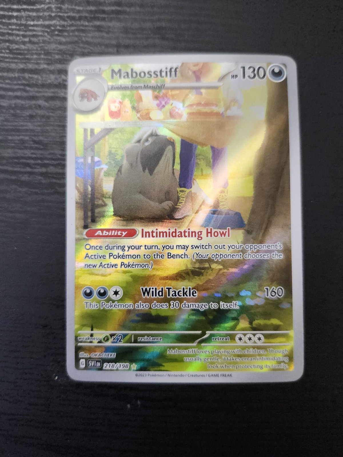 Pokémon TCG Mabosstiff TCG Holo Card 218/198 SV01 Scarlet & Violet