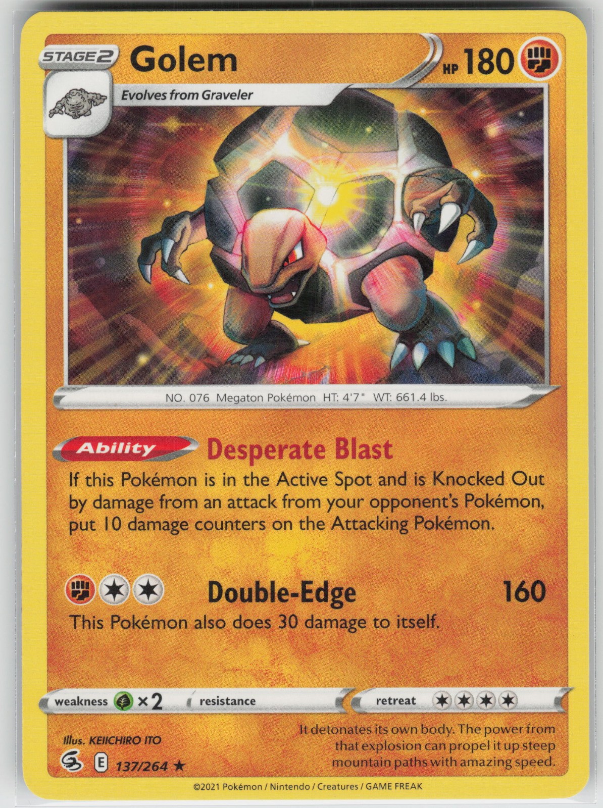 Golem Rare SWSH08: Fusion Strike 137/264 NM