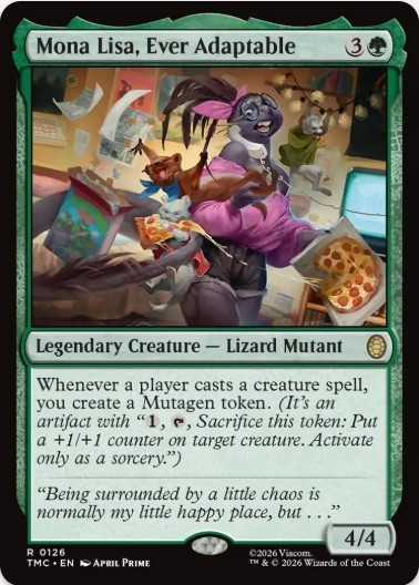 1 x Mona Lisa, Ever Adaptable – Teenage Mutant Ninja Turtles Commander – LP -MTG