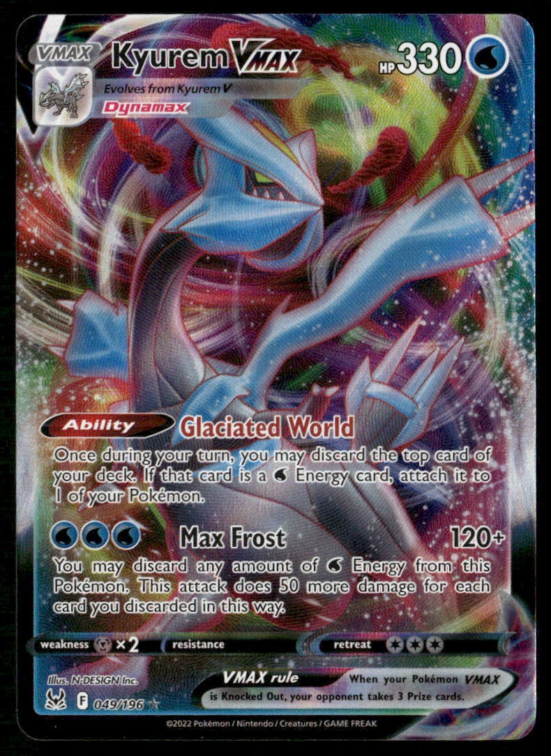KYUREM VMAX 049/196 HOLO VMAX RARE LOST ORIGIN POKEMON NM