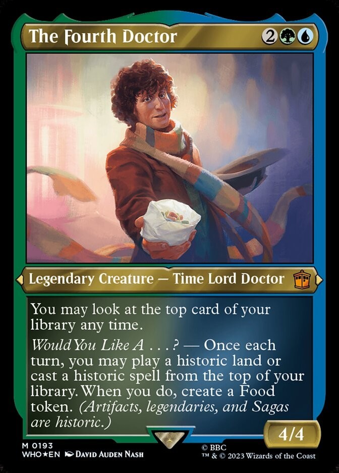 The Fourth Doctor 0193 Thick Stock Mythic Foil Doctor Who Commander MTG NM
