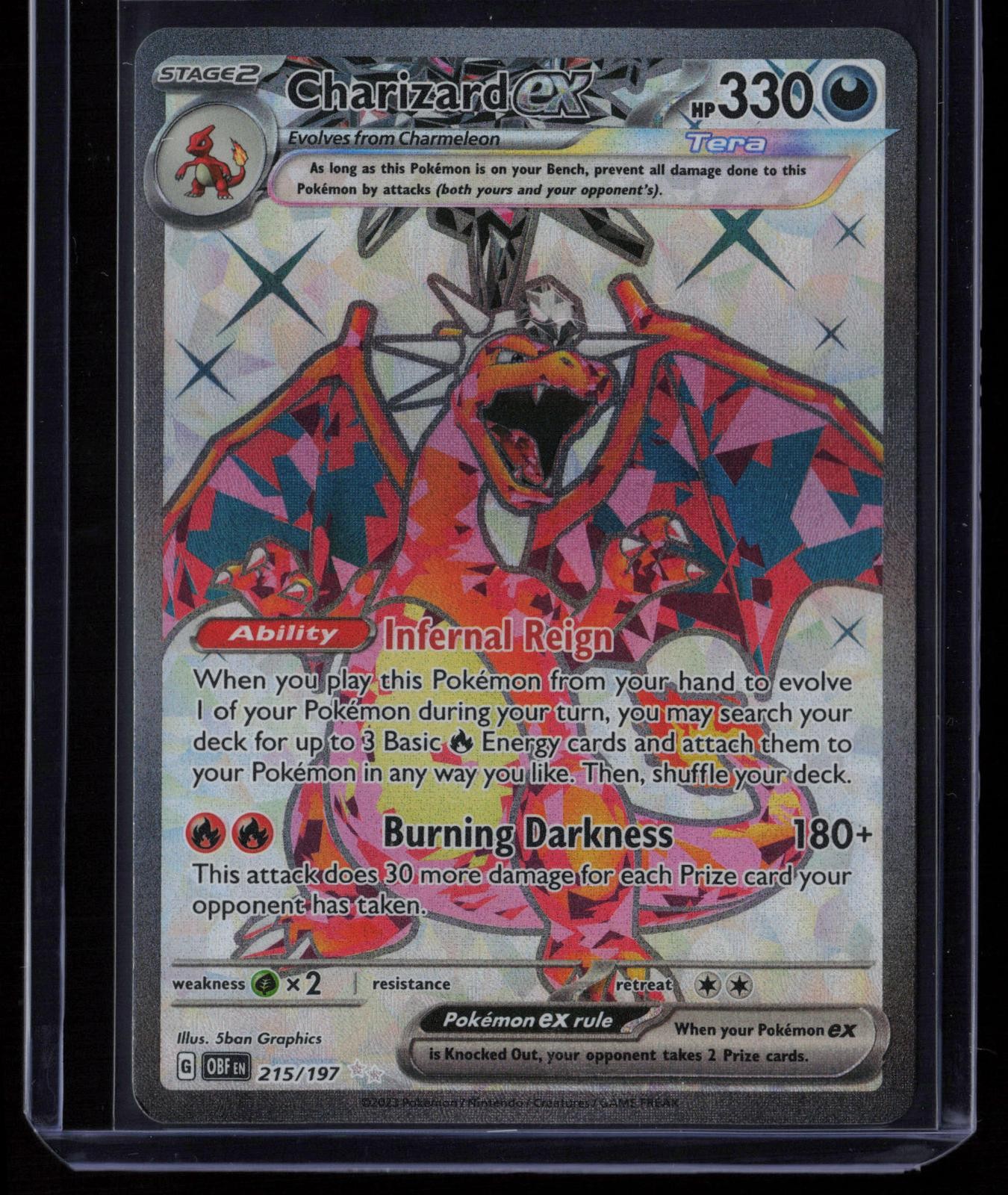 Charizard ex 215/197 Pokemon Obsidian Flames Ultra Rare Near Mint