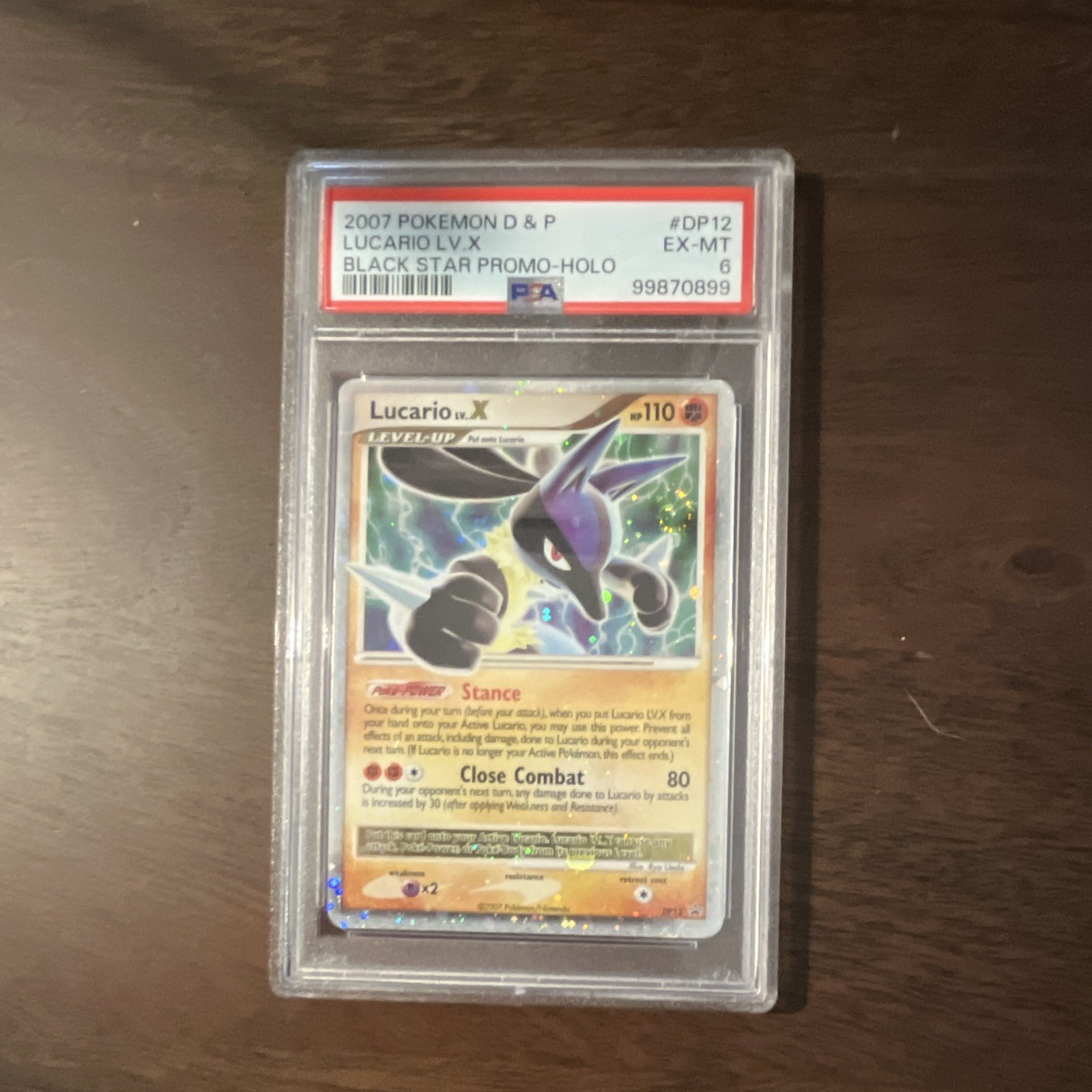POKEMON 2007 TCG D&P Lucario LV.X Black Star Promo Holo #DP12 PSA 6